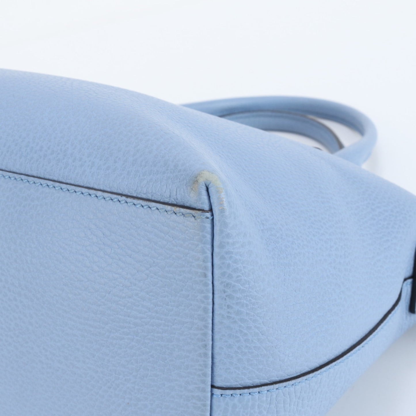 Gucci Light Blue Leather Handbag Tote Bag