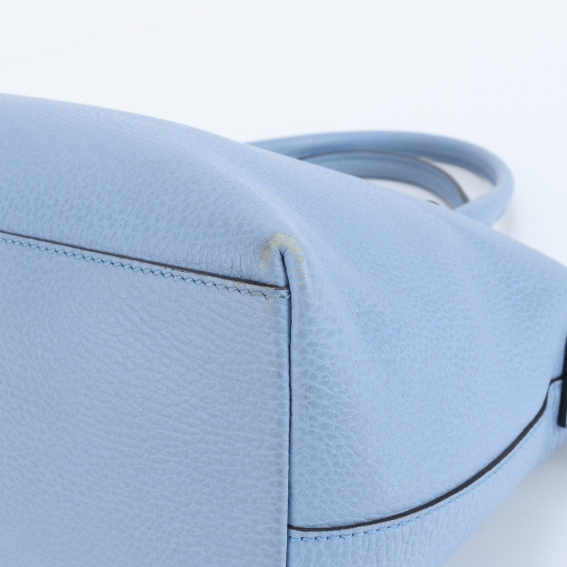 Gucci Light Blue Leather Handbag Tote Bag