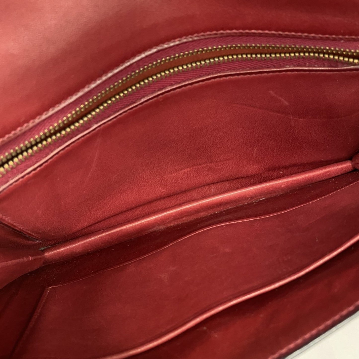 Hermes Rouge Box Calf Shoulder Bag Leather Calf Leather