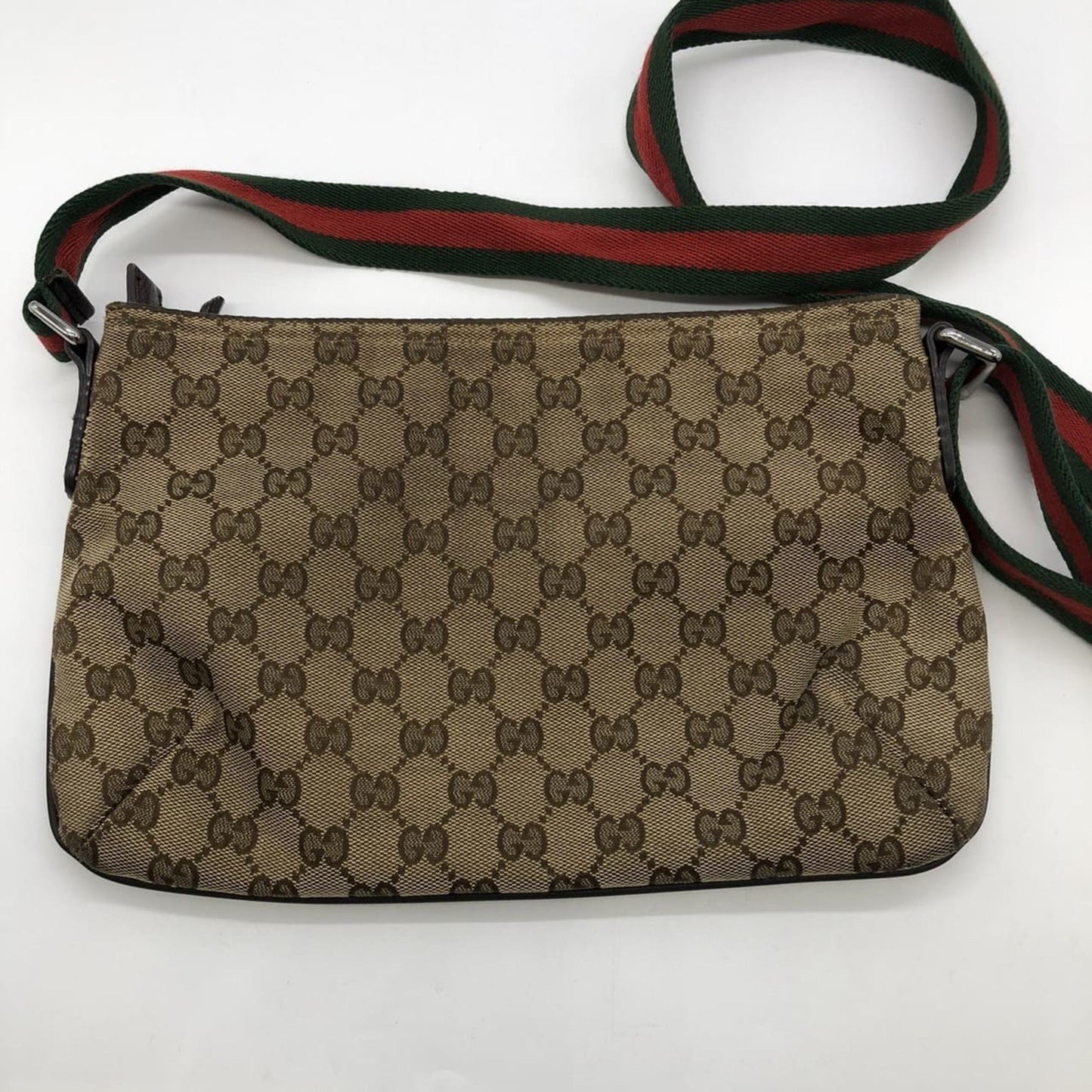 Gucci Gg Canvas Brown Gg Canvas Leather Shoulder Bag