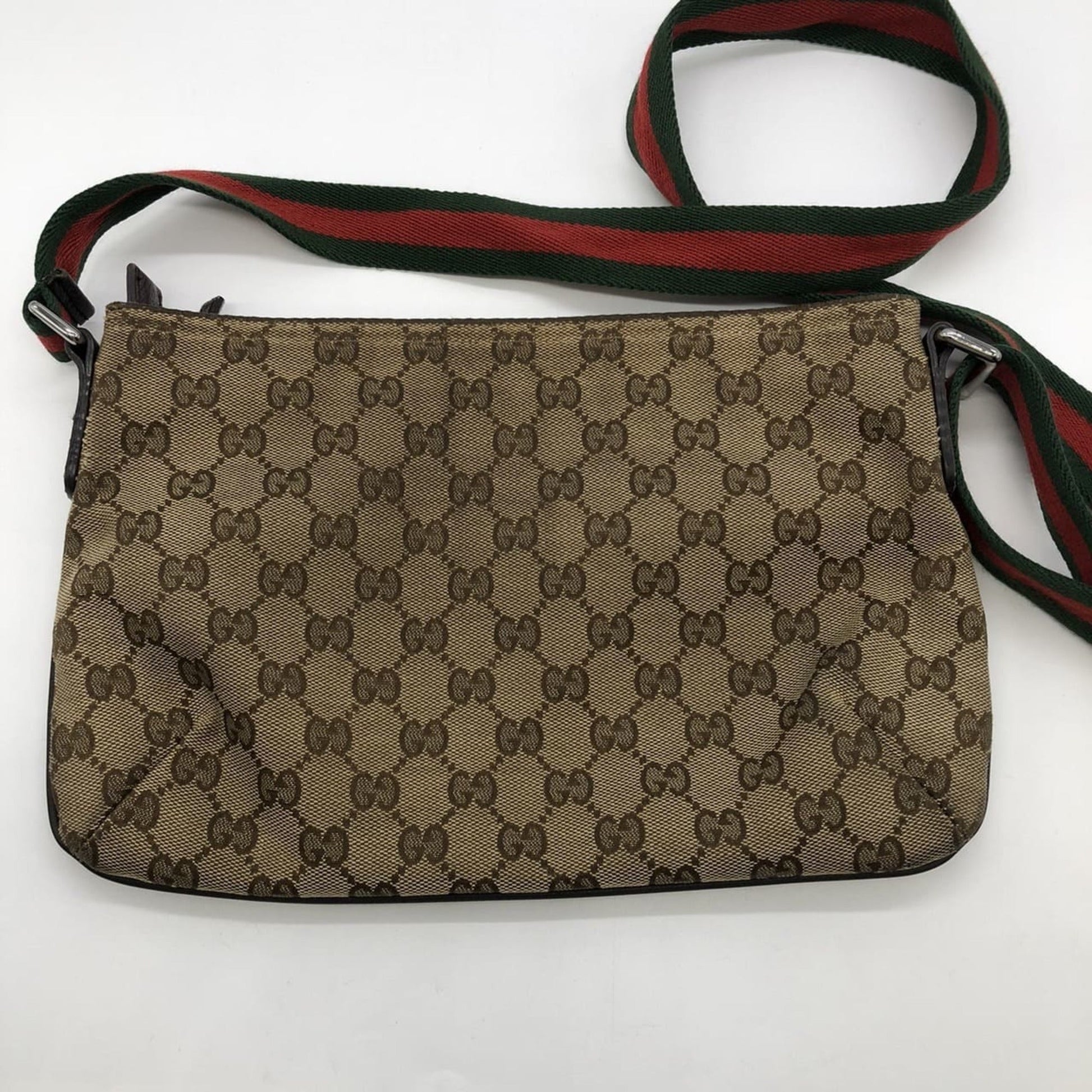 Gucci Gg Canvas Brown Gg Canvas Leather Shoulder Bag