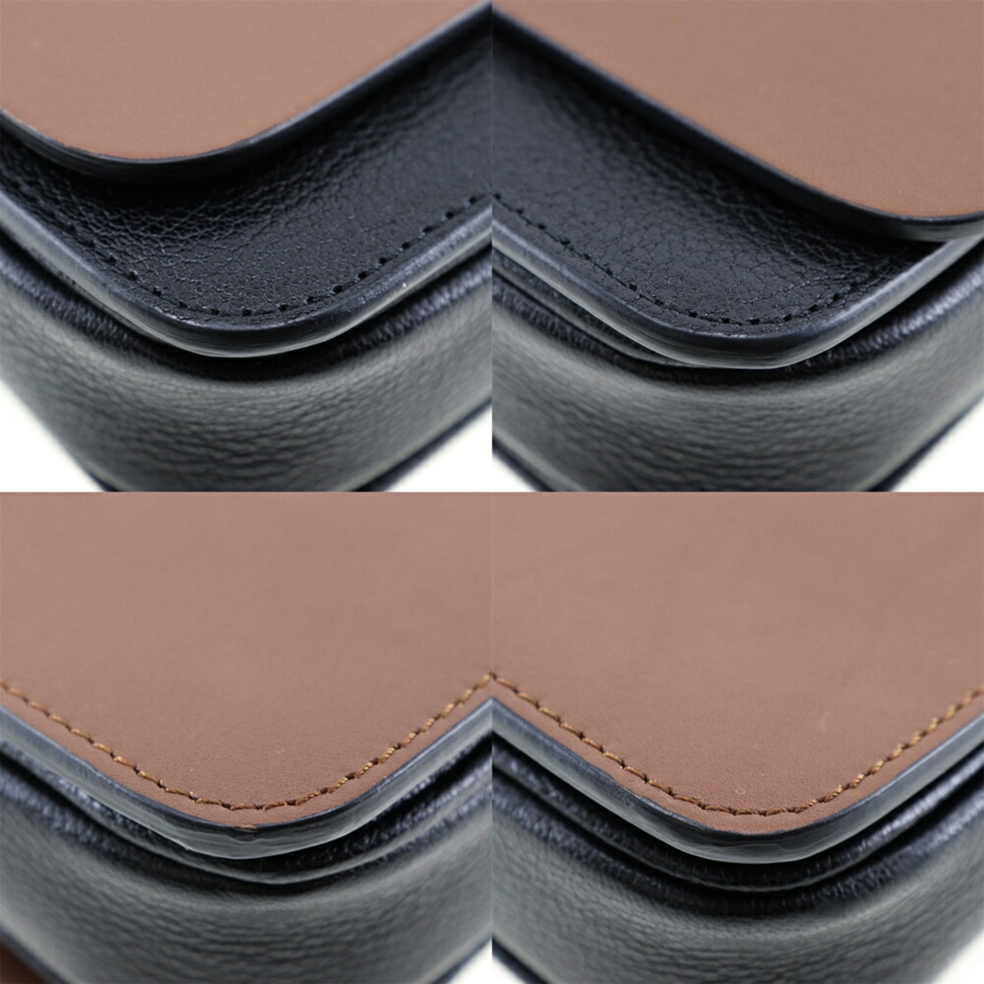 Burberry Shoulder Bag Leather Black Brown