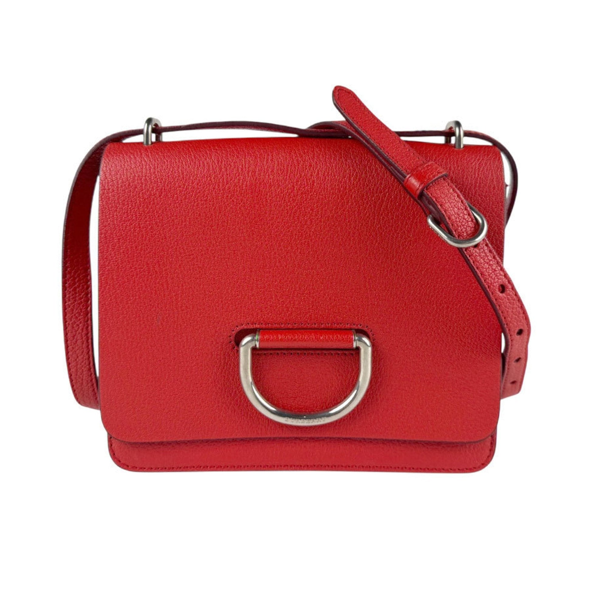 Burberry Color Shoulder Bag Leather Red