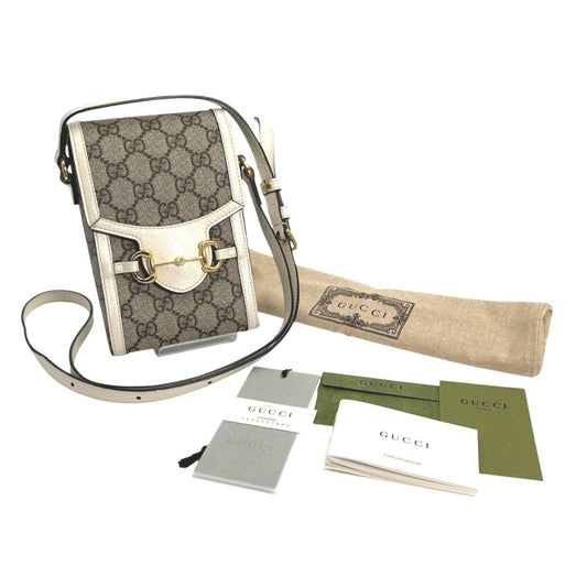 Gucci Beige Gg Canvas Shoulder Bag