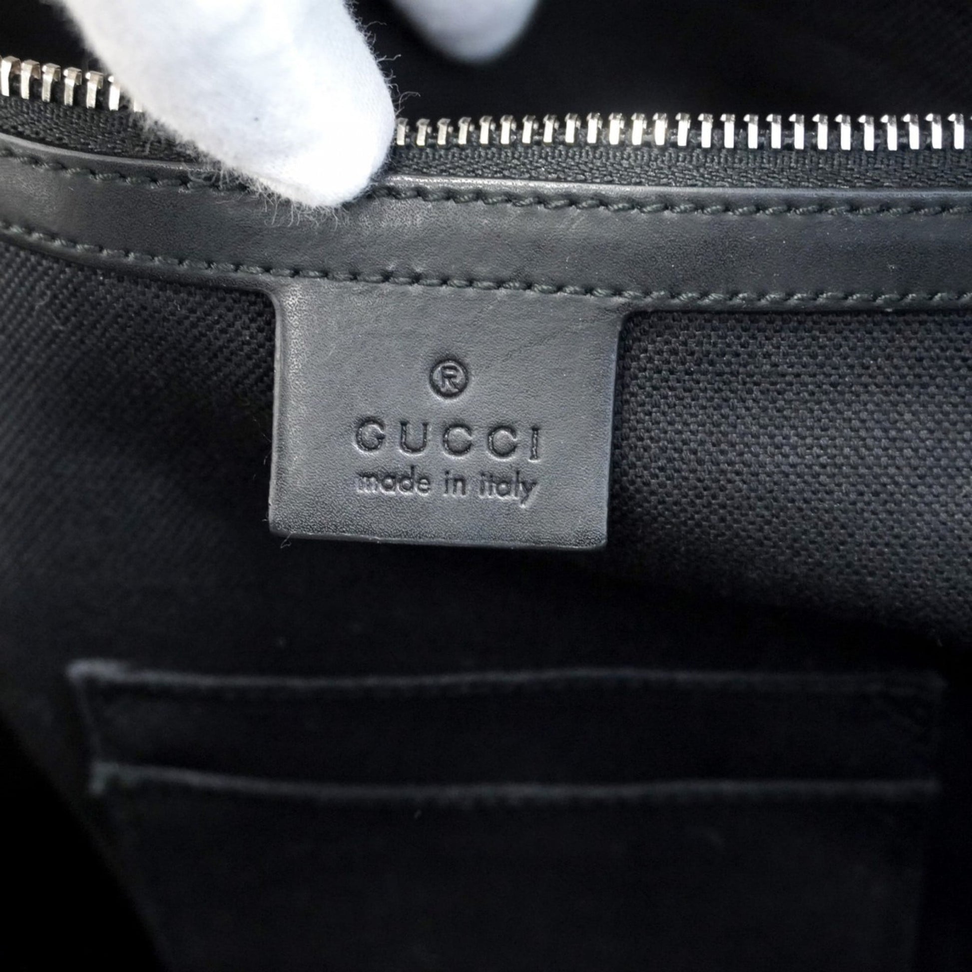 Gucci Black Gray Pvc Backpack