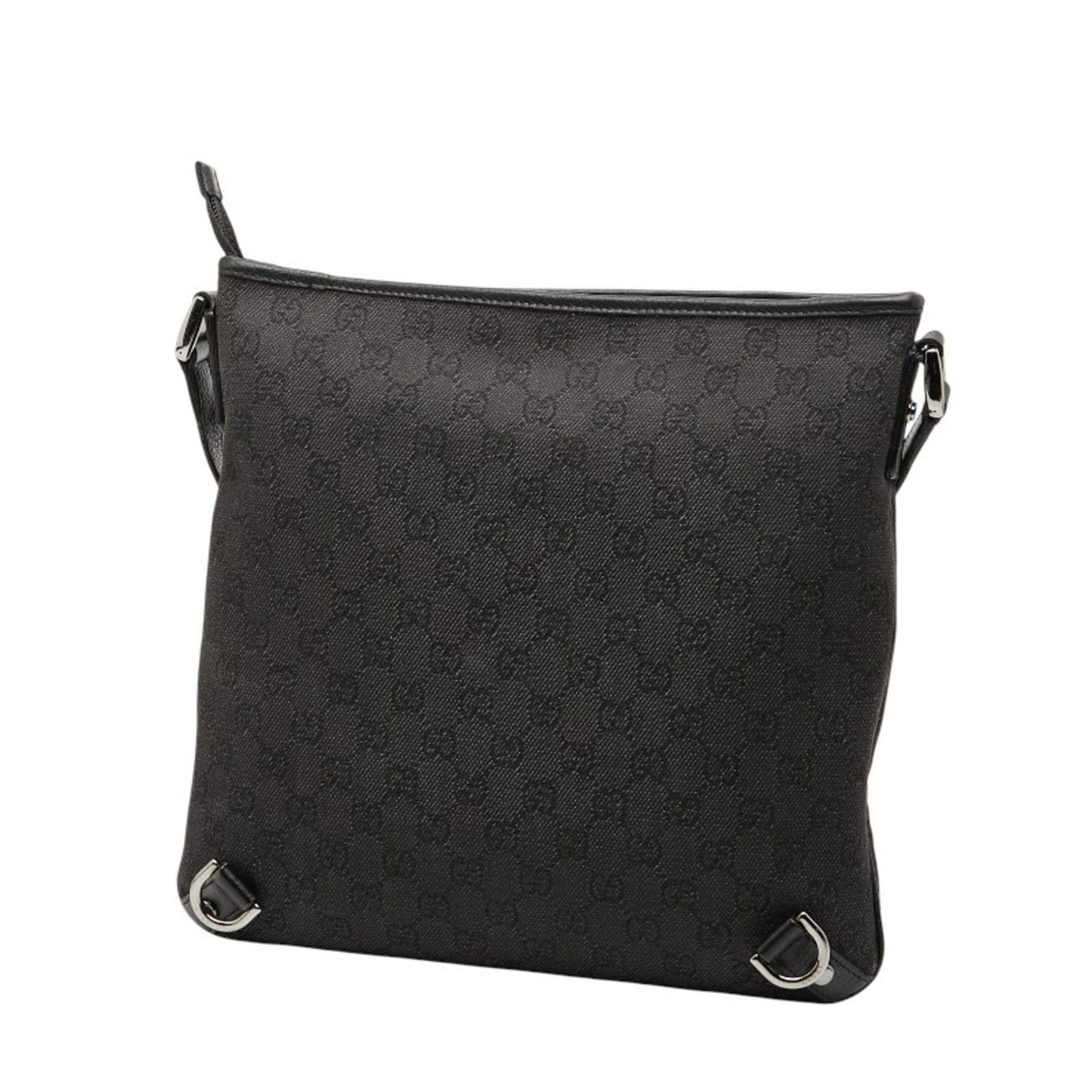 Gucci Black Canvas Leather Shoulder Bag