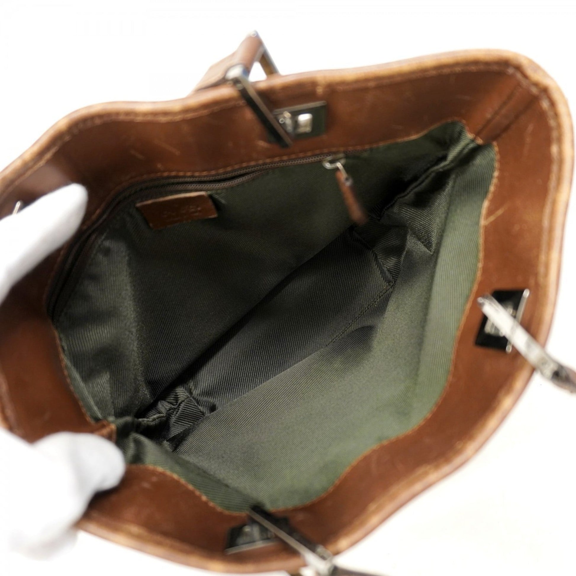 Gucci Beige Brown Canvas Tote Bag
