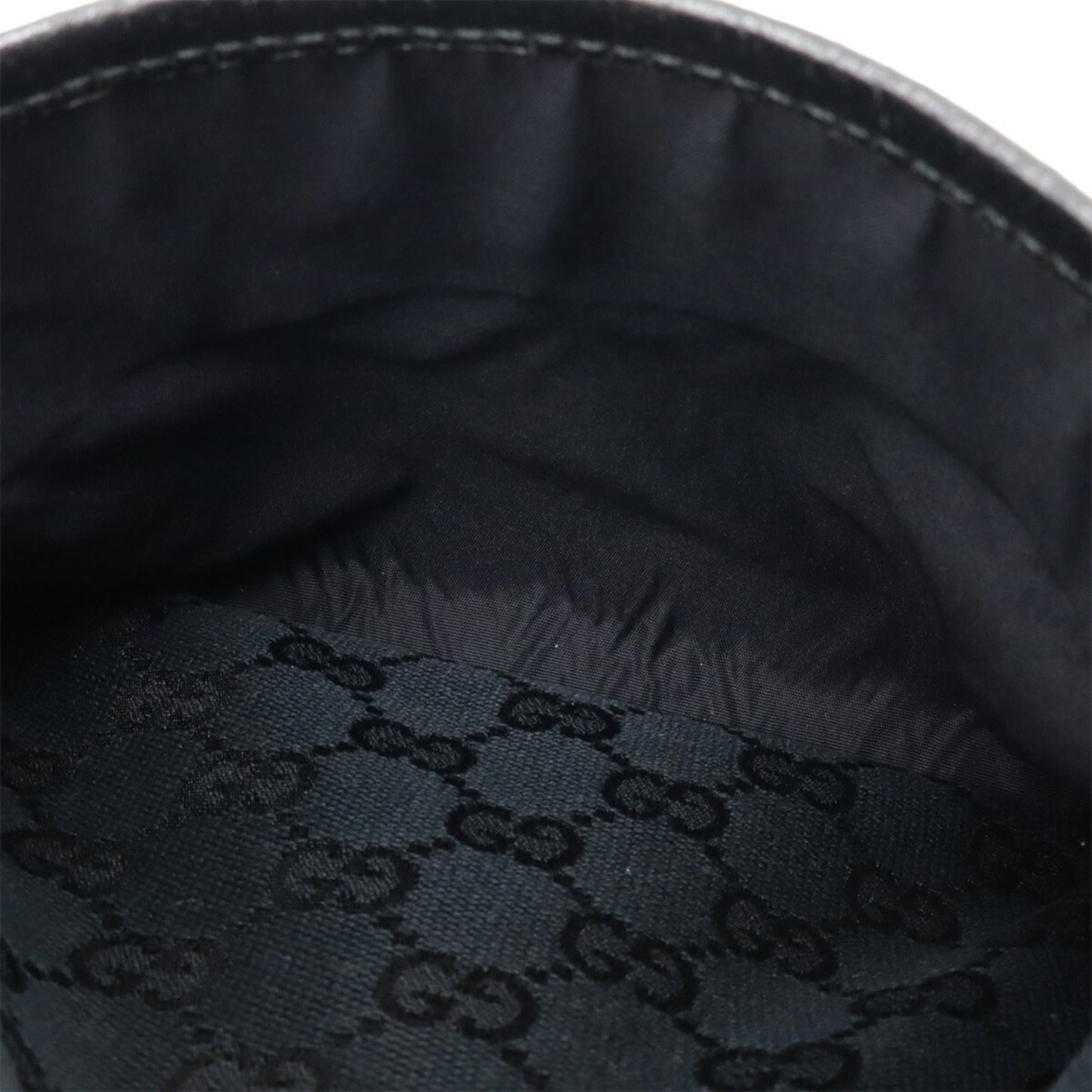 Gucci Black Gg Canvas Leather Shoulder Bag