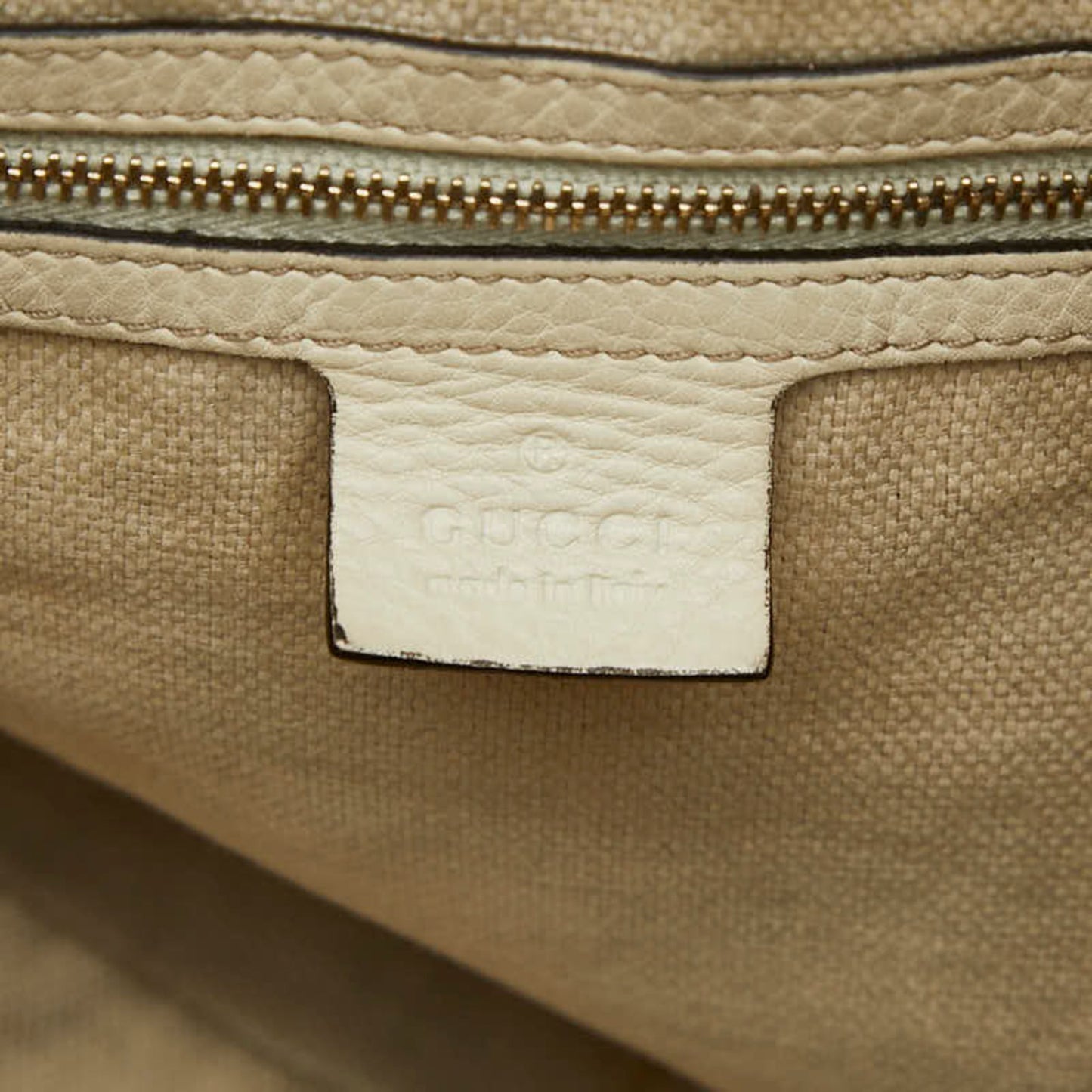 Gucci Brown Ivory Canvas Leather Handbag Shoulder Bag