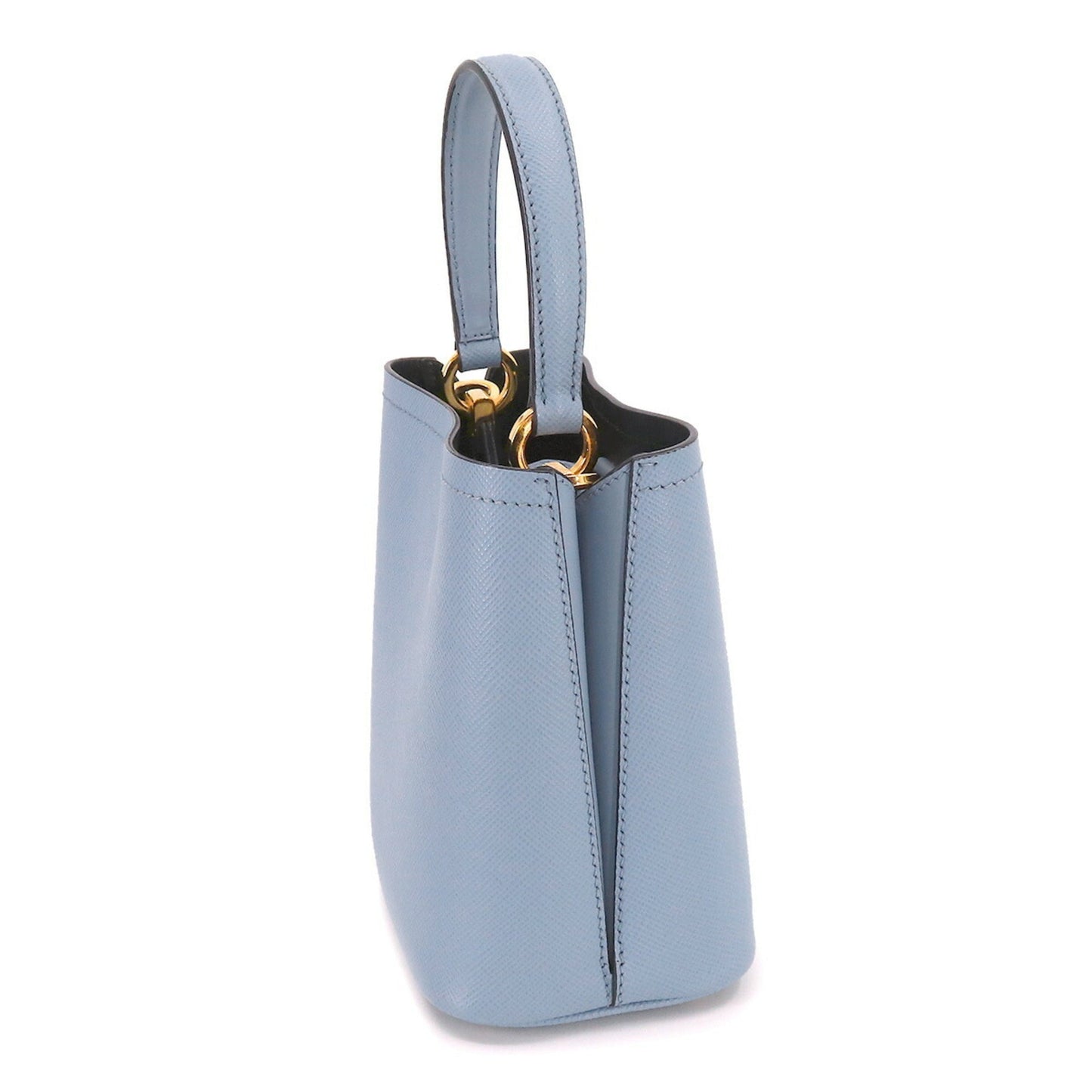 Prada Panier 2Way Hand Shoulder Bag Leather Saffiano Blue