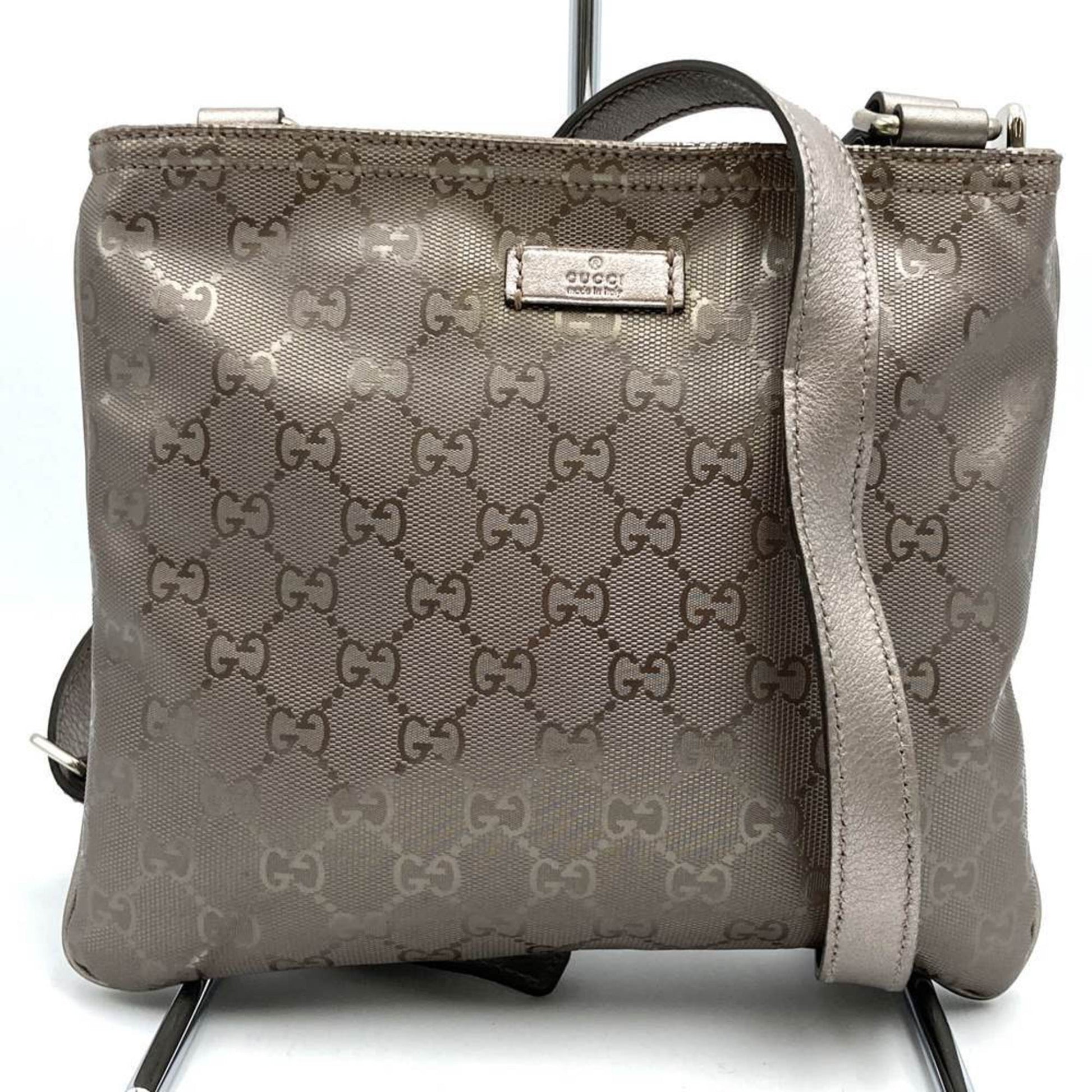 Gucci Gg Imprimé Metallic Pink Gg Imprimé Shoulder Bag Sling Bag