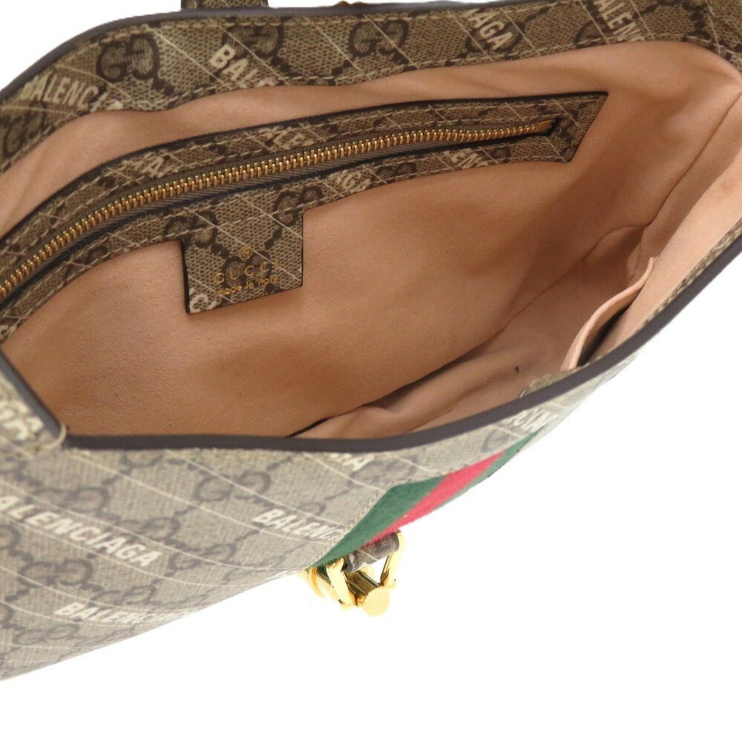 Gucci Beige Gray Polyester Cotton Handbag