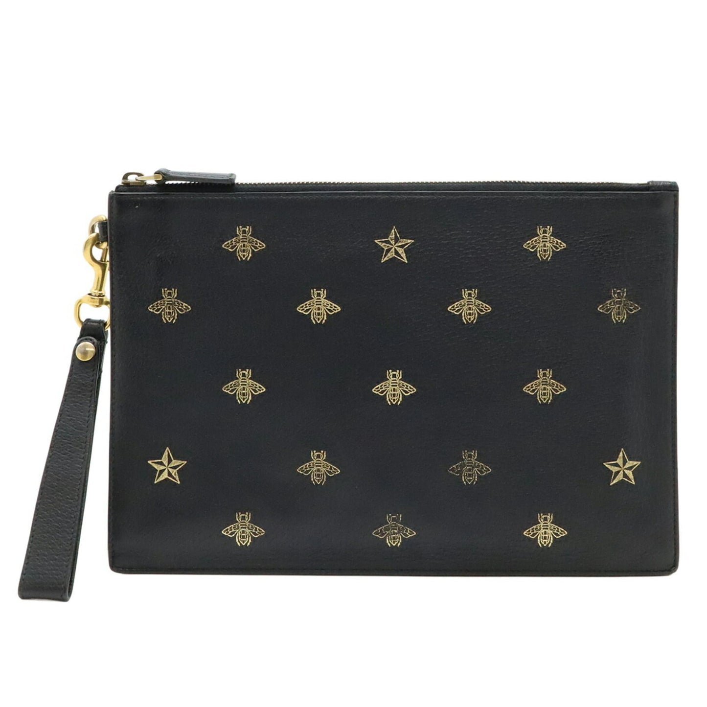 Gucci Black Leather Clutch Bag Pouch