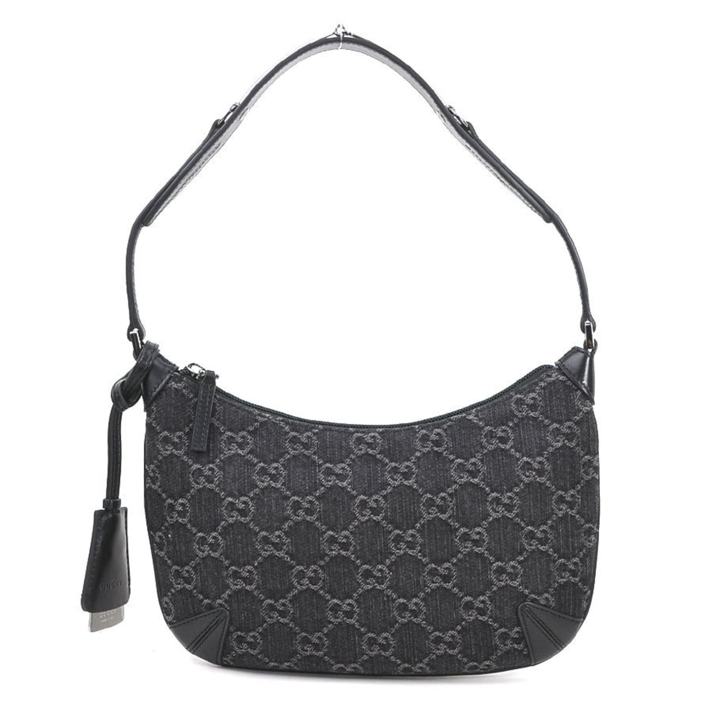 Gucci Black Denim Leather Shoulder Bag