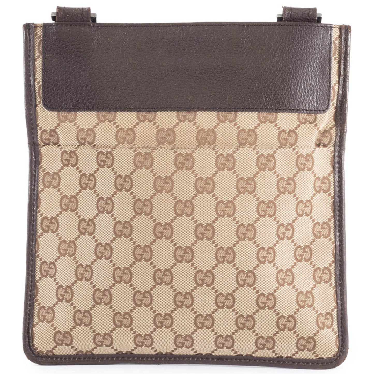 Gucci Gg Canvas Beige Brown Gg Canvas Leather Shoulder Bag