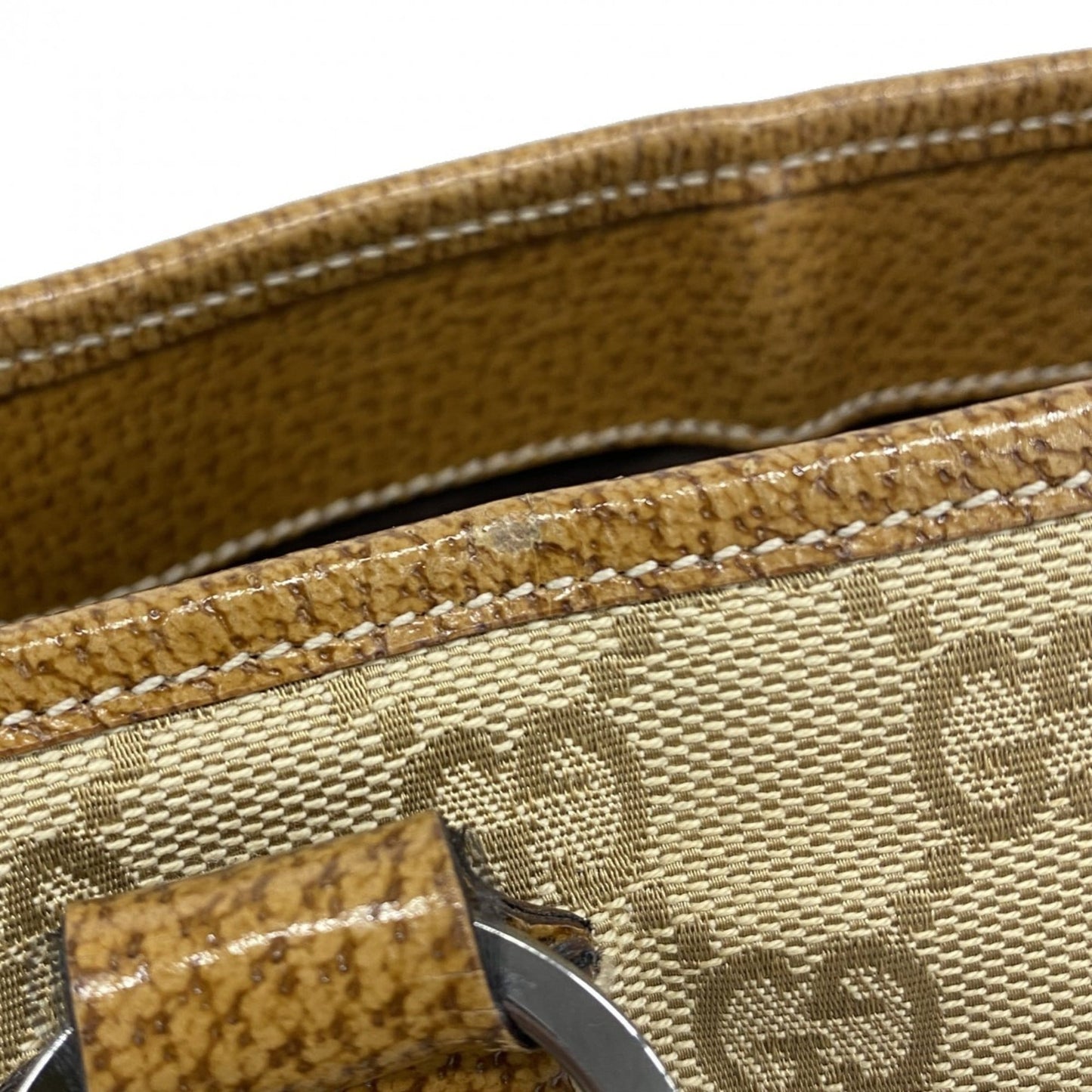 Gucci Beige Brown Canvas Tote Bag