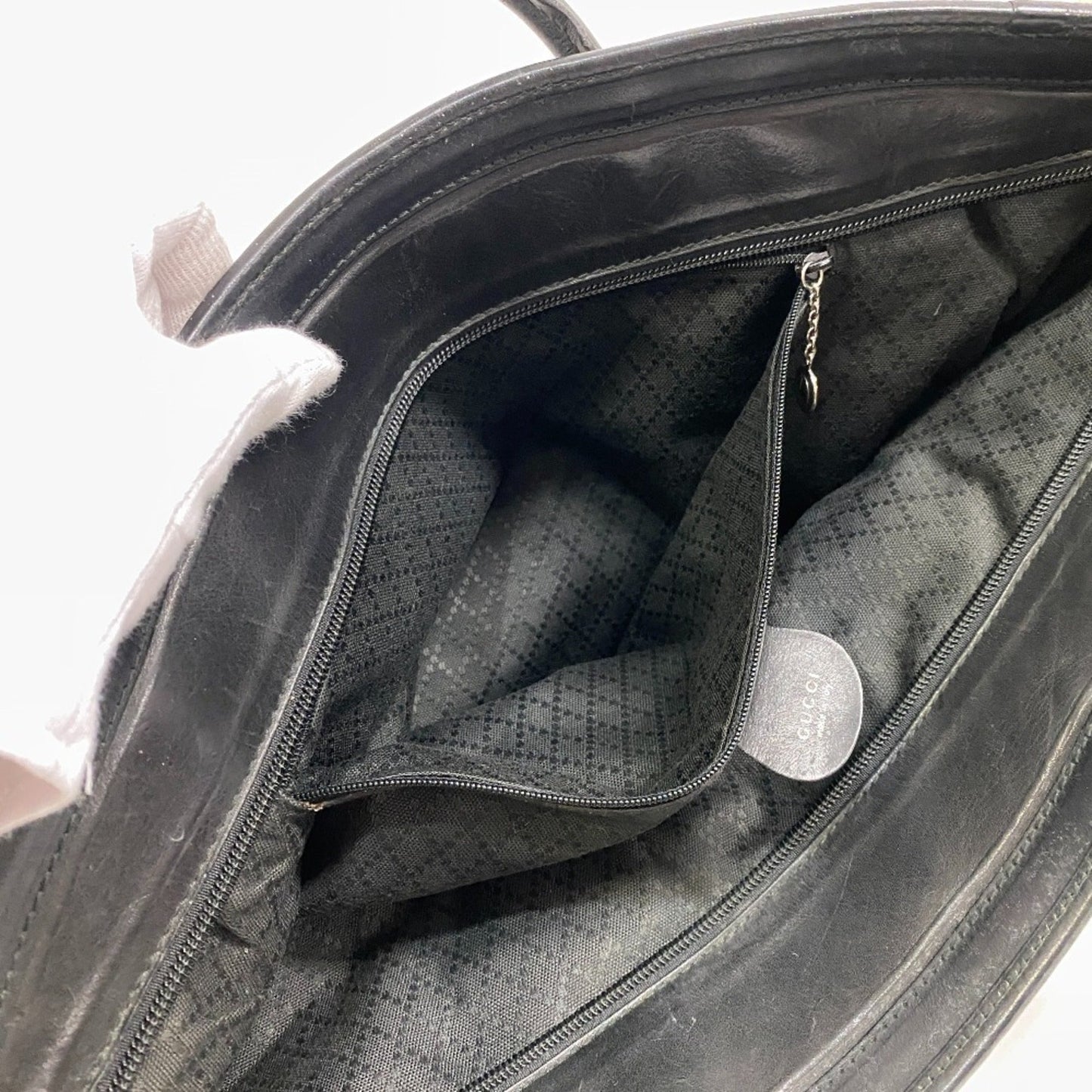 Gucci Black Nylon Leather Shoulder Bag Tote Bag