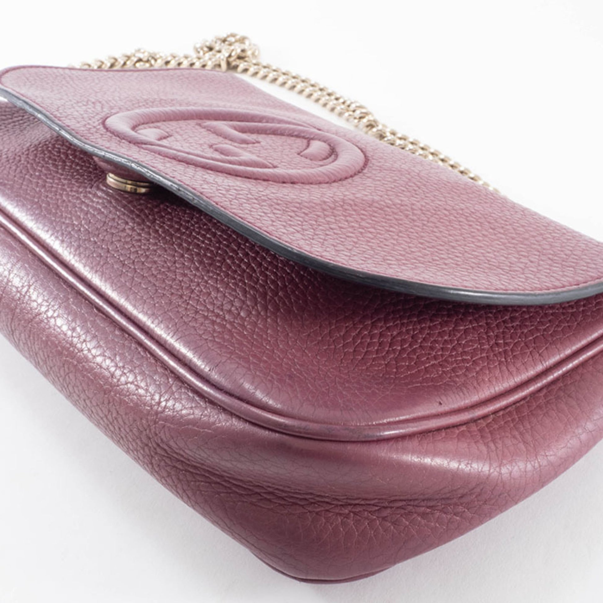 Gucci Purple Leather Shoulder Bag