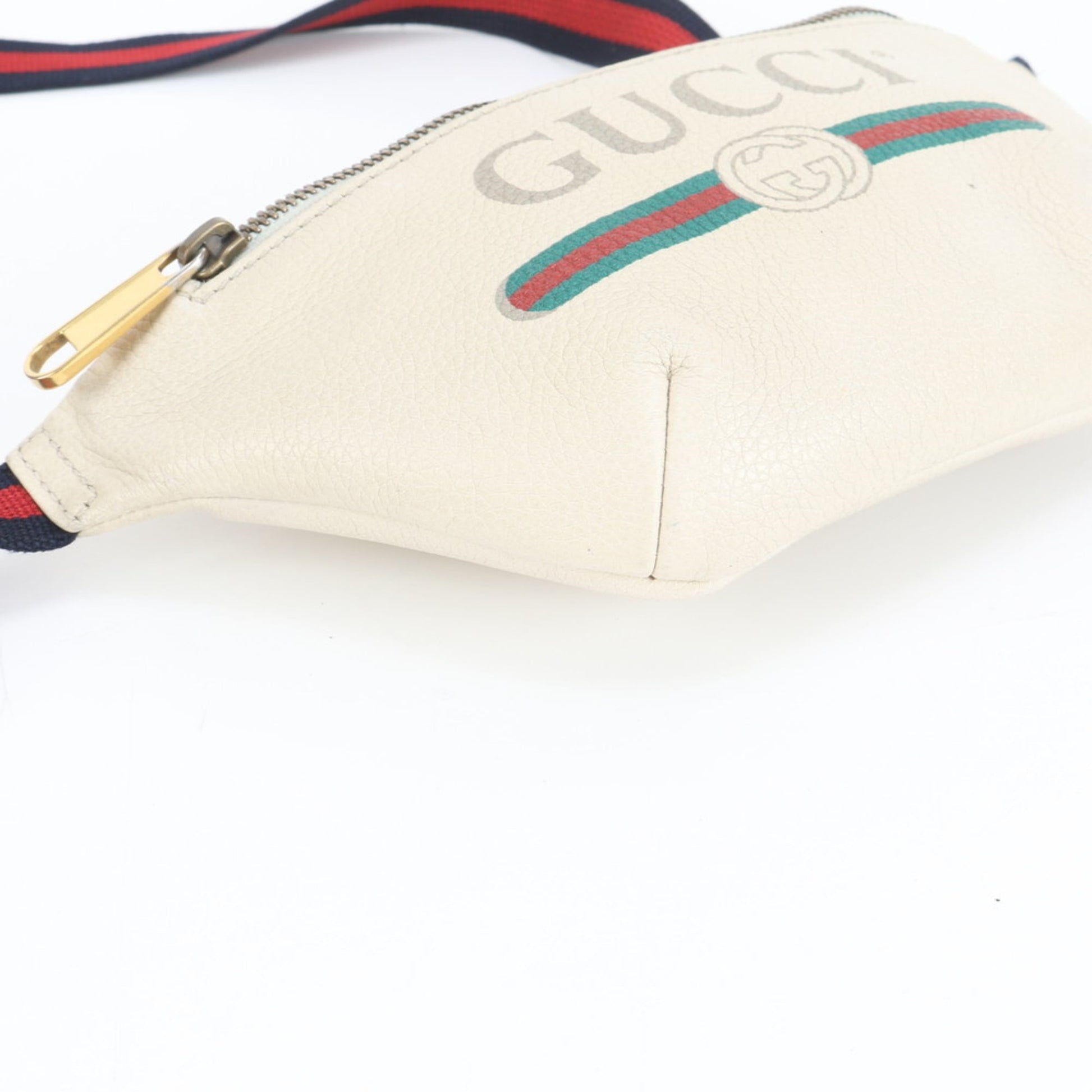 Gucci White Leather Pouch Sling Bag