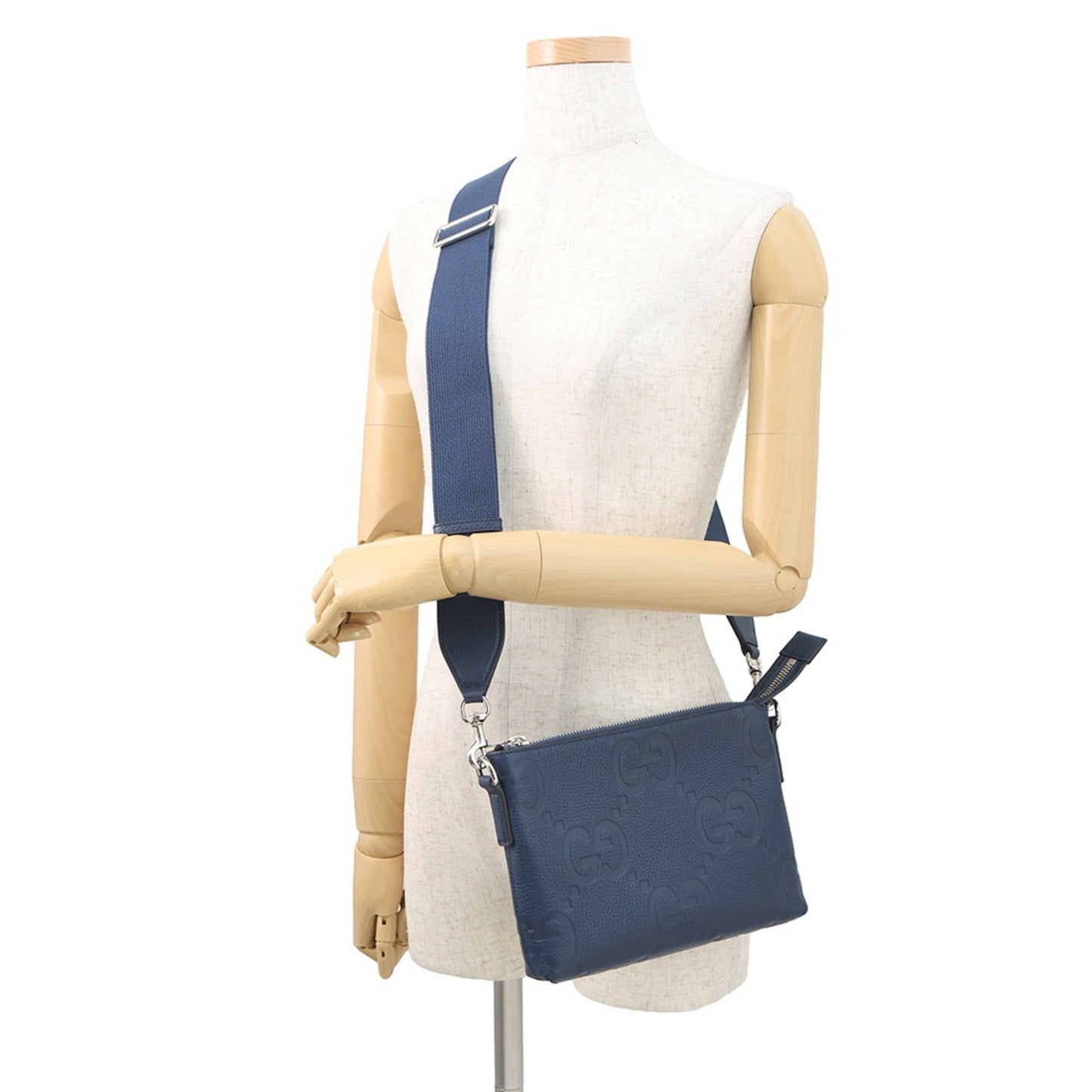 Gucci Navy Leather Clutch Bag Messenger Bag Shoulder Bag