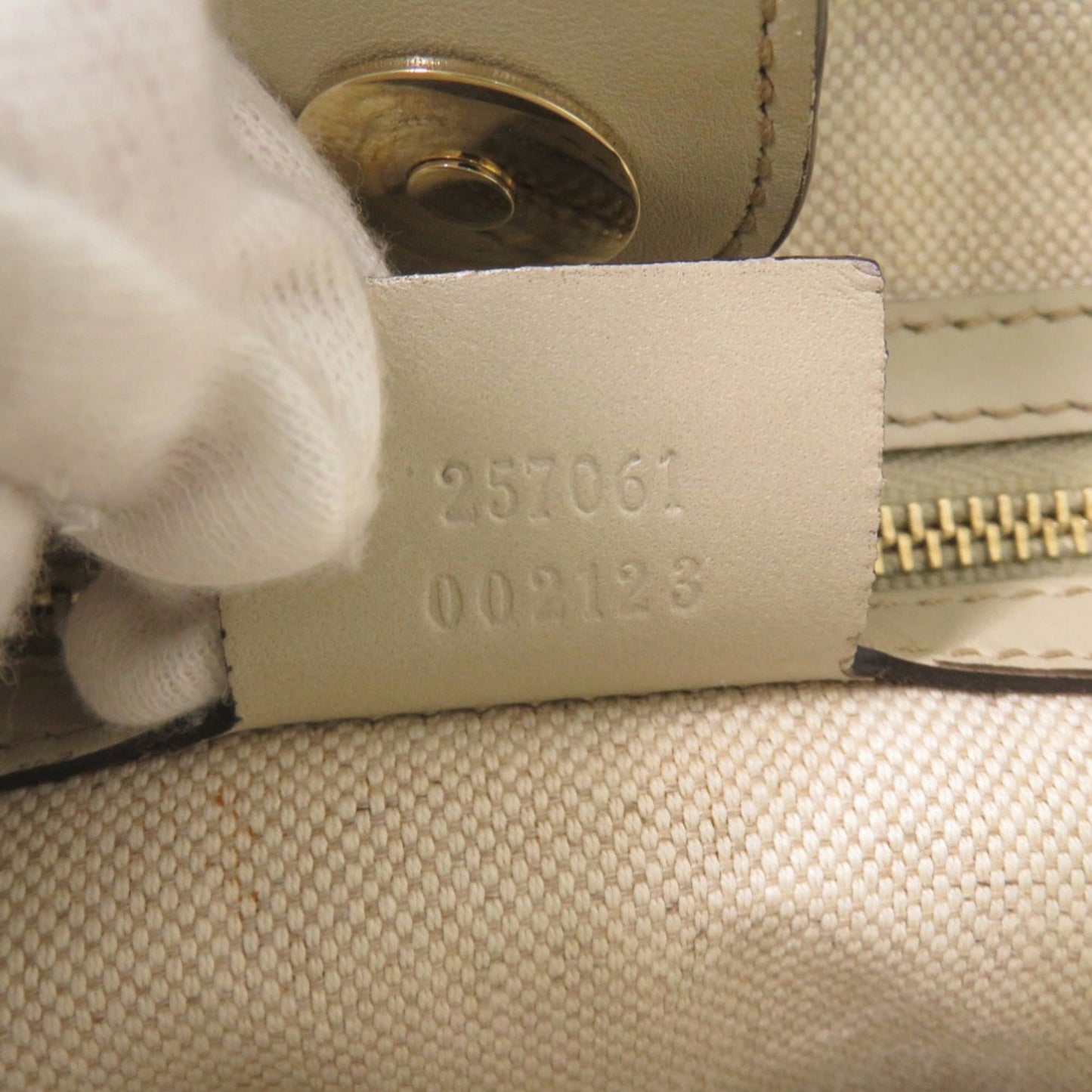 Gucci Beige Gg Canvas Tote Bag