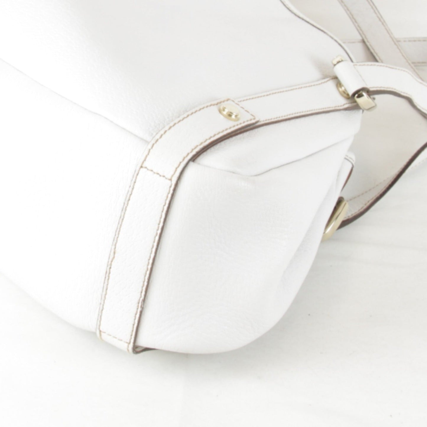 Gucci White Leather Tote Bag
