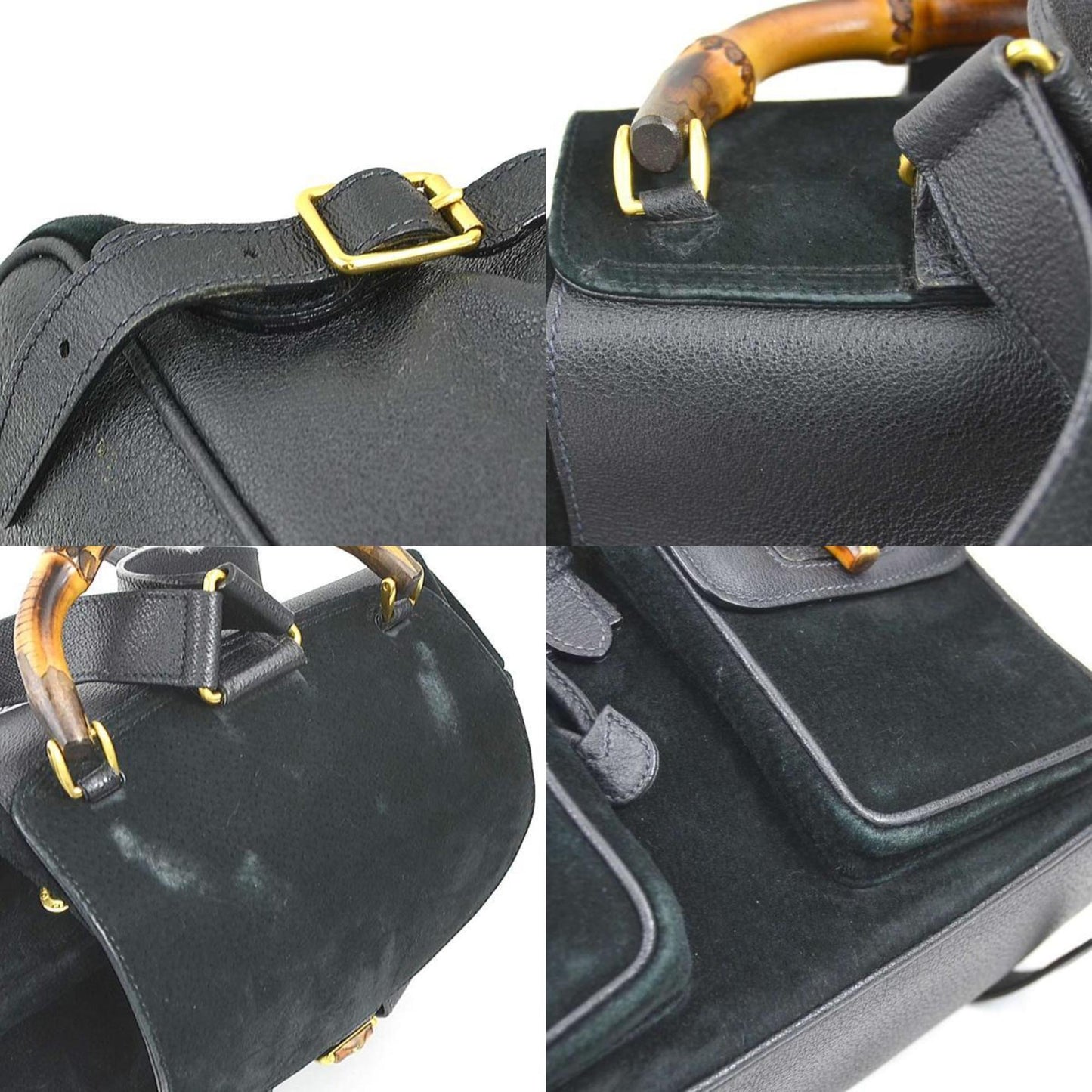 Gucci Black Suede Leather Backpack