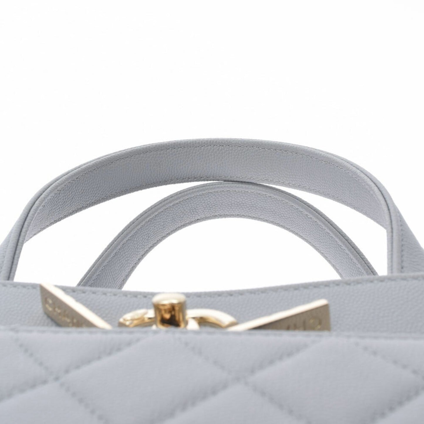 Chanel matelasse gray ladies caviar skin handbag
