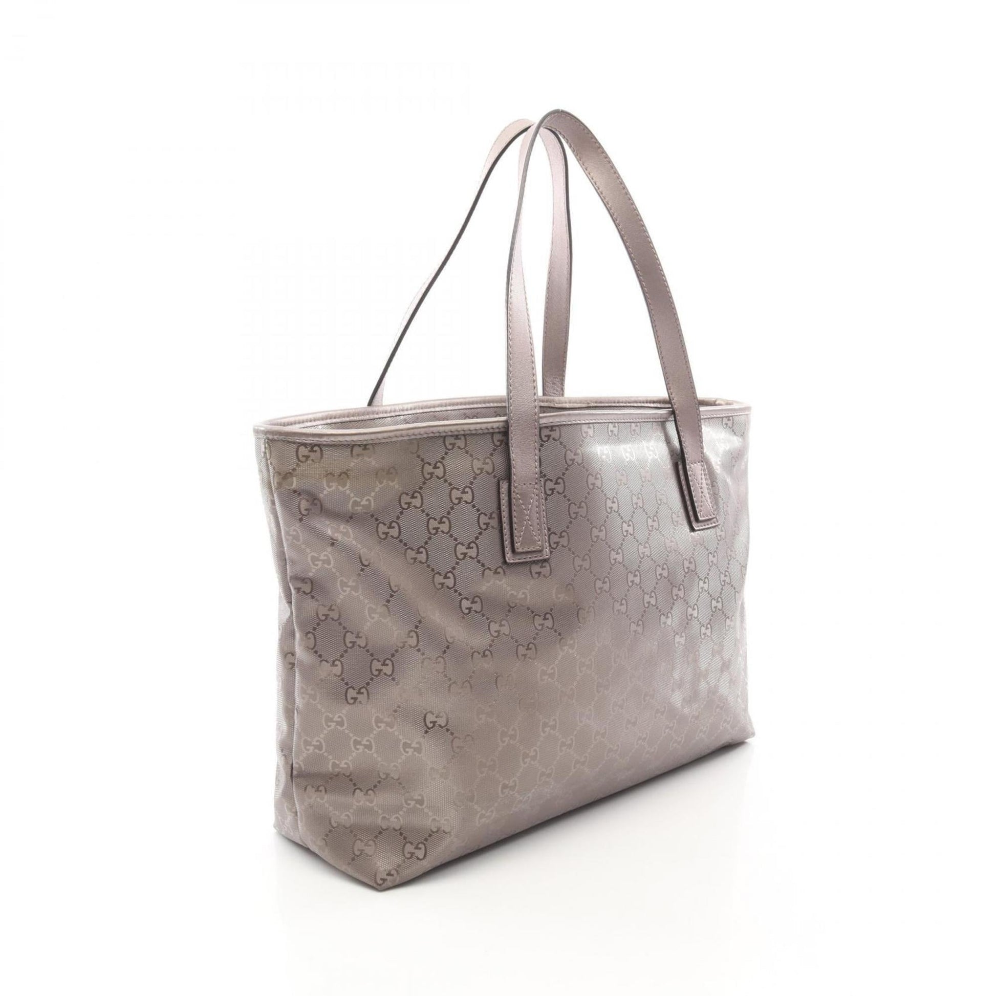 Gucci Gg Imprimé Brown Pvc Coated Canvas Leather Tote Bag