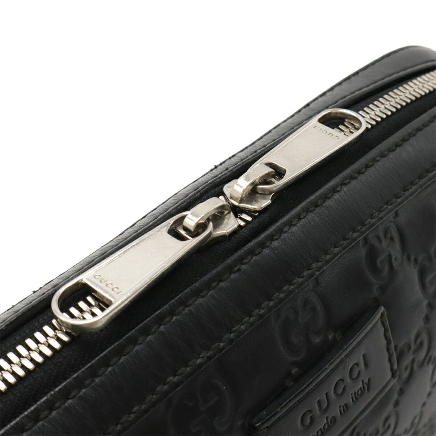 Gucci Black Leather Clutch Bag Handbag
