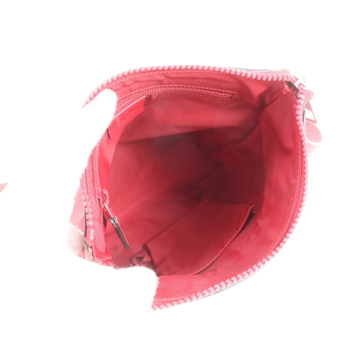 Gucci Red Color Nylon Leather Shoulder Bag