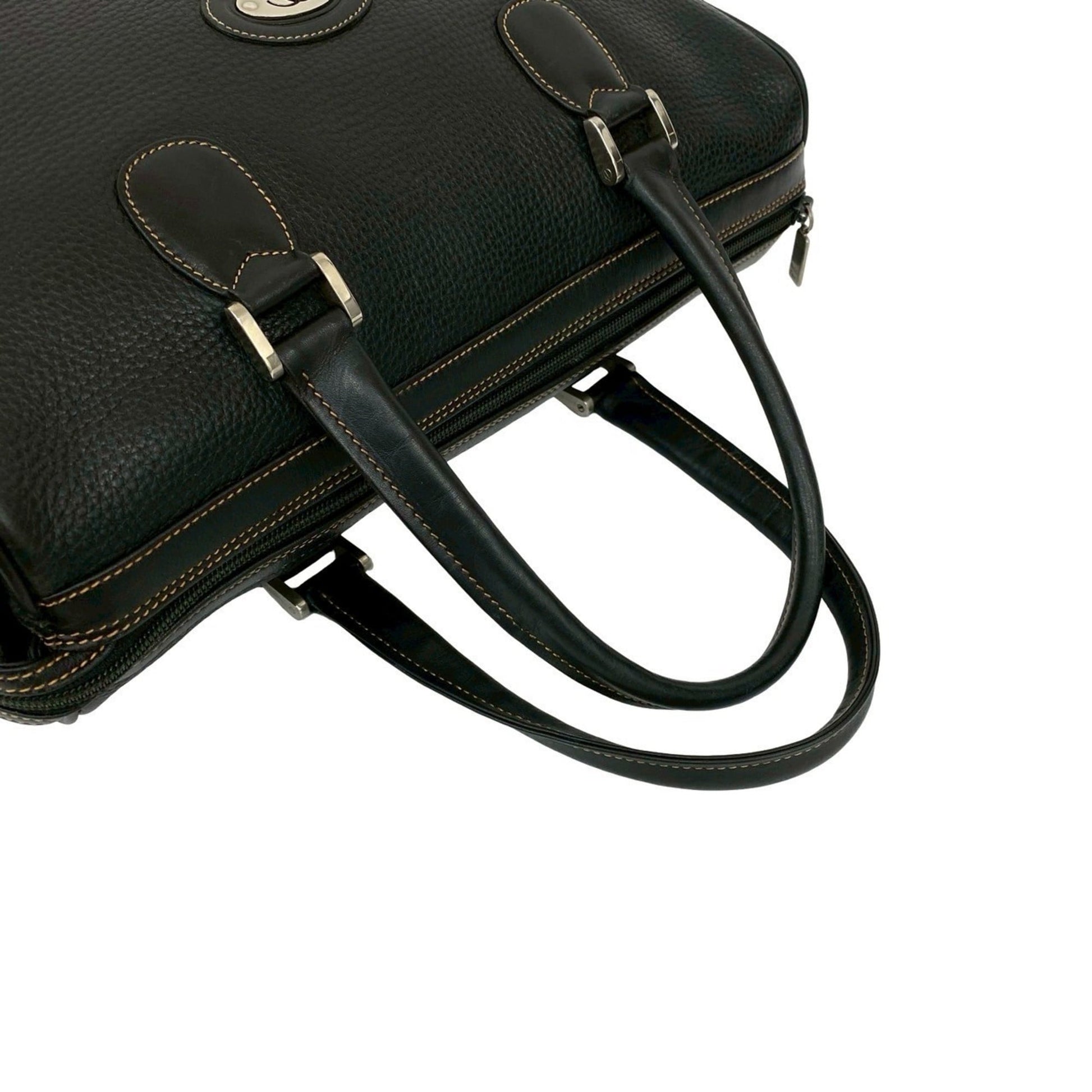 Gucci Black Leather Boston Bag Handbag