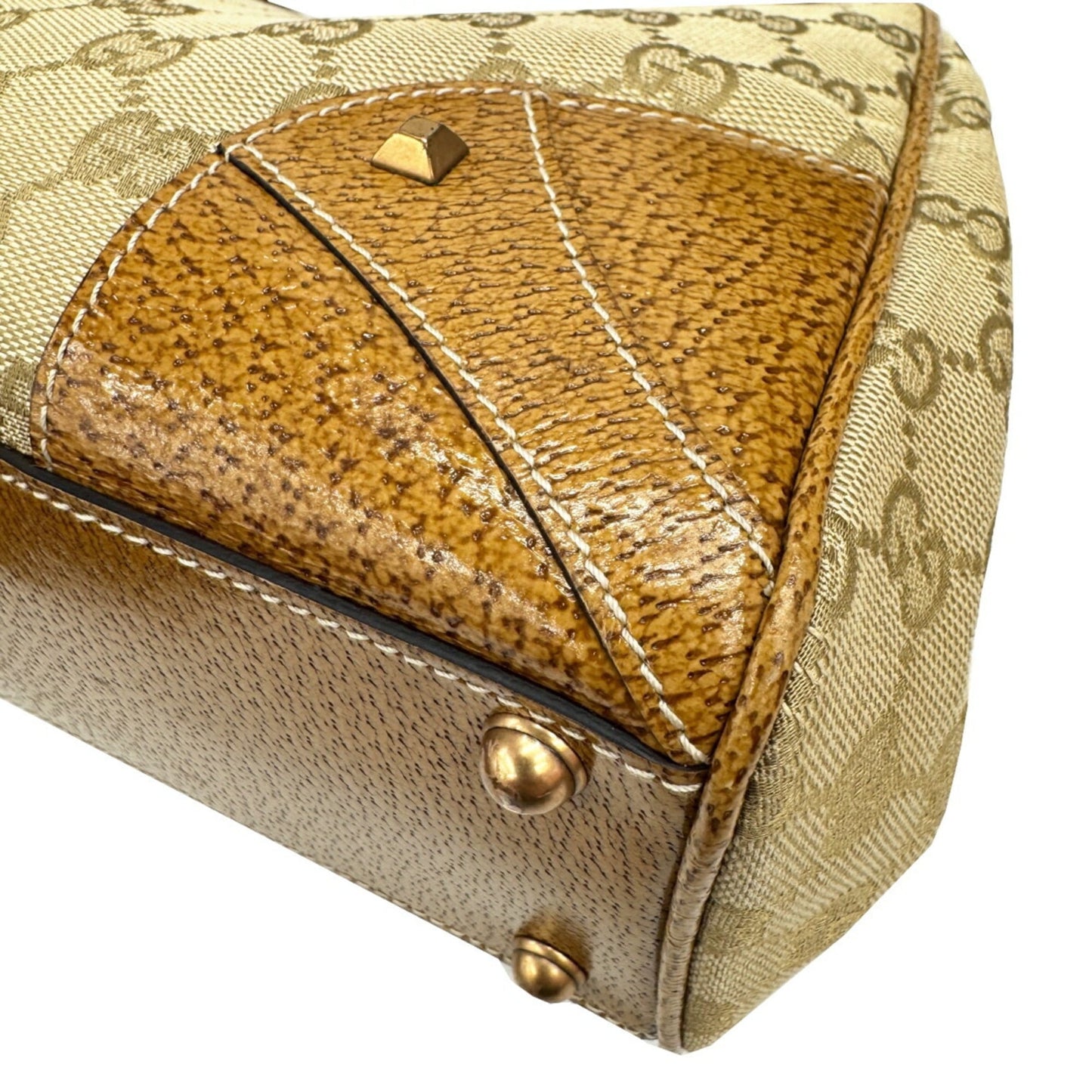 Gucci New Jackie Beige Gg Canvas Handbag