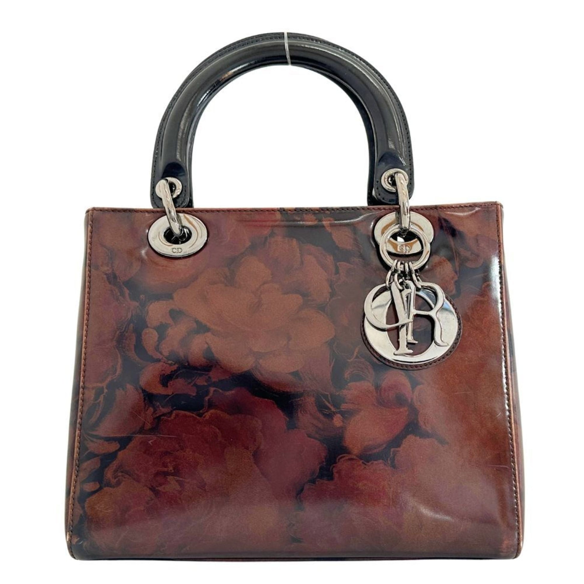 Dior Handbag Christian Lady Leather Patent