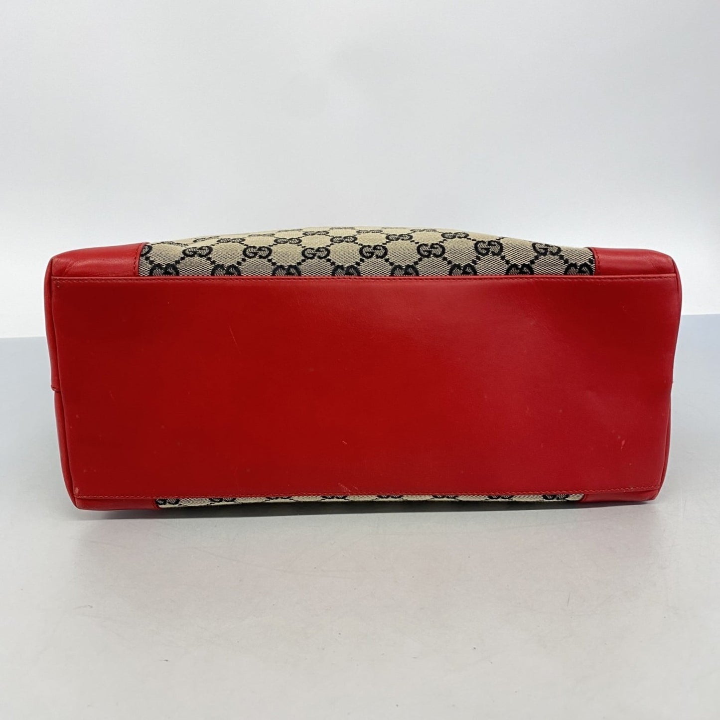 Gucci Beige Black Red Color Canvas Tote Bag