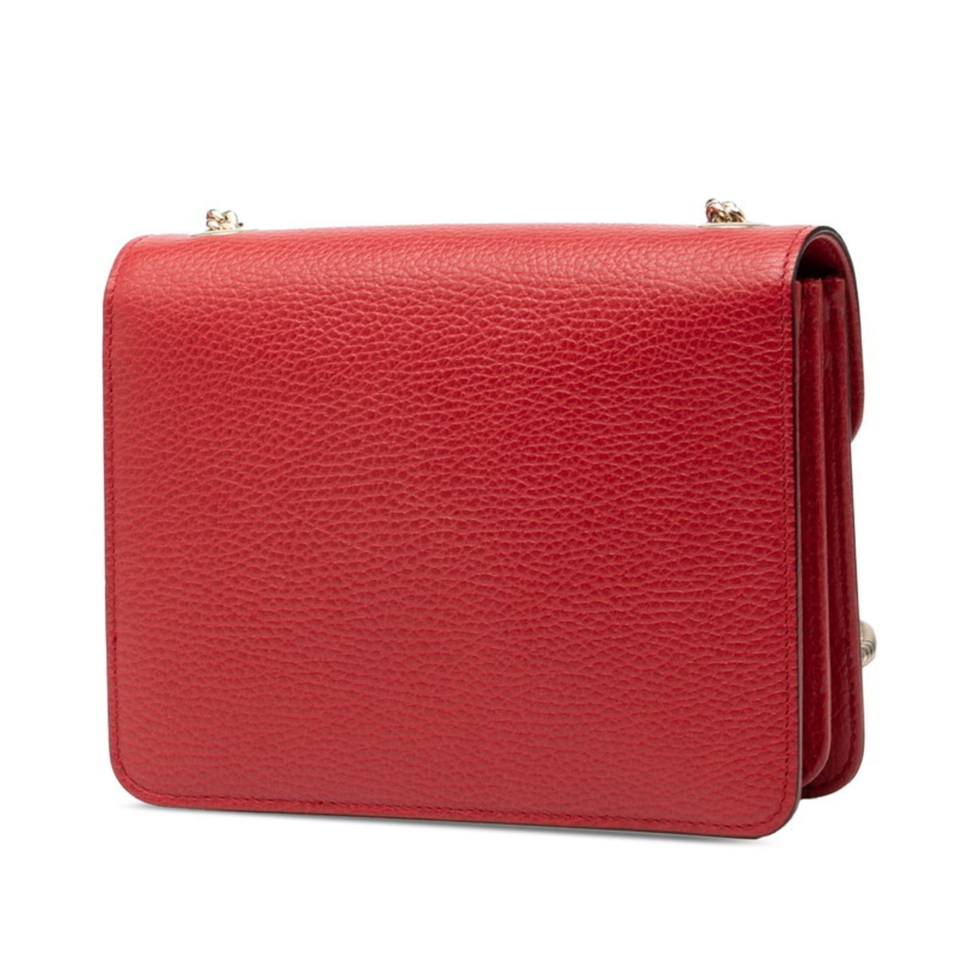 Gucci Red Color Leather Shoulder Bag