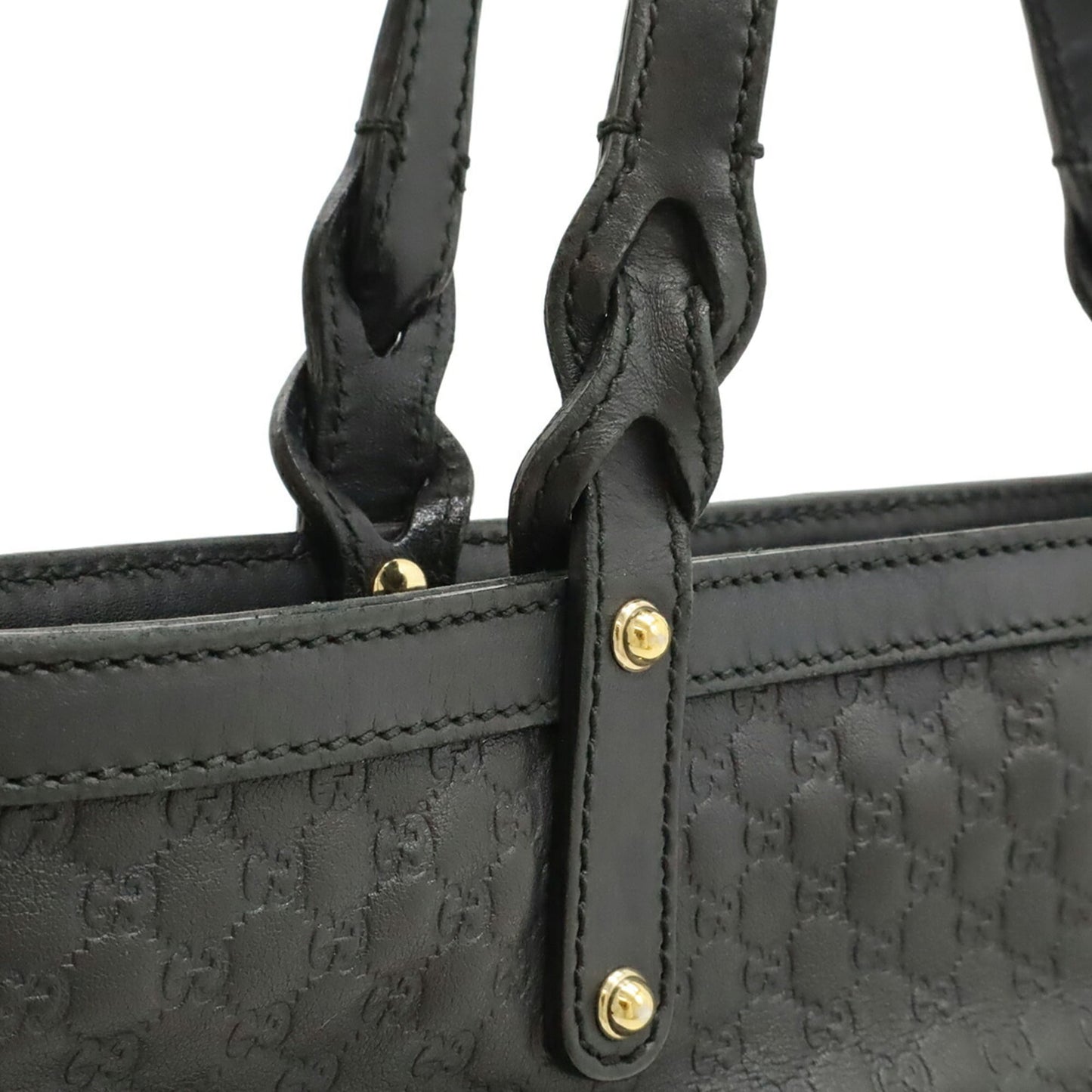 Gucci Black Leather Handbag Tote Bag