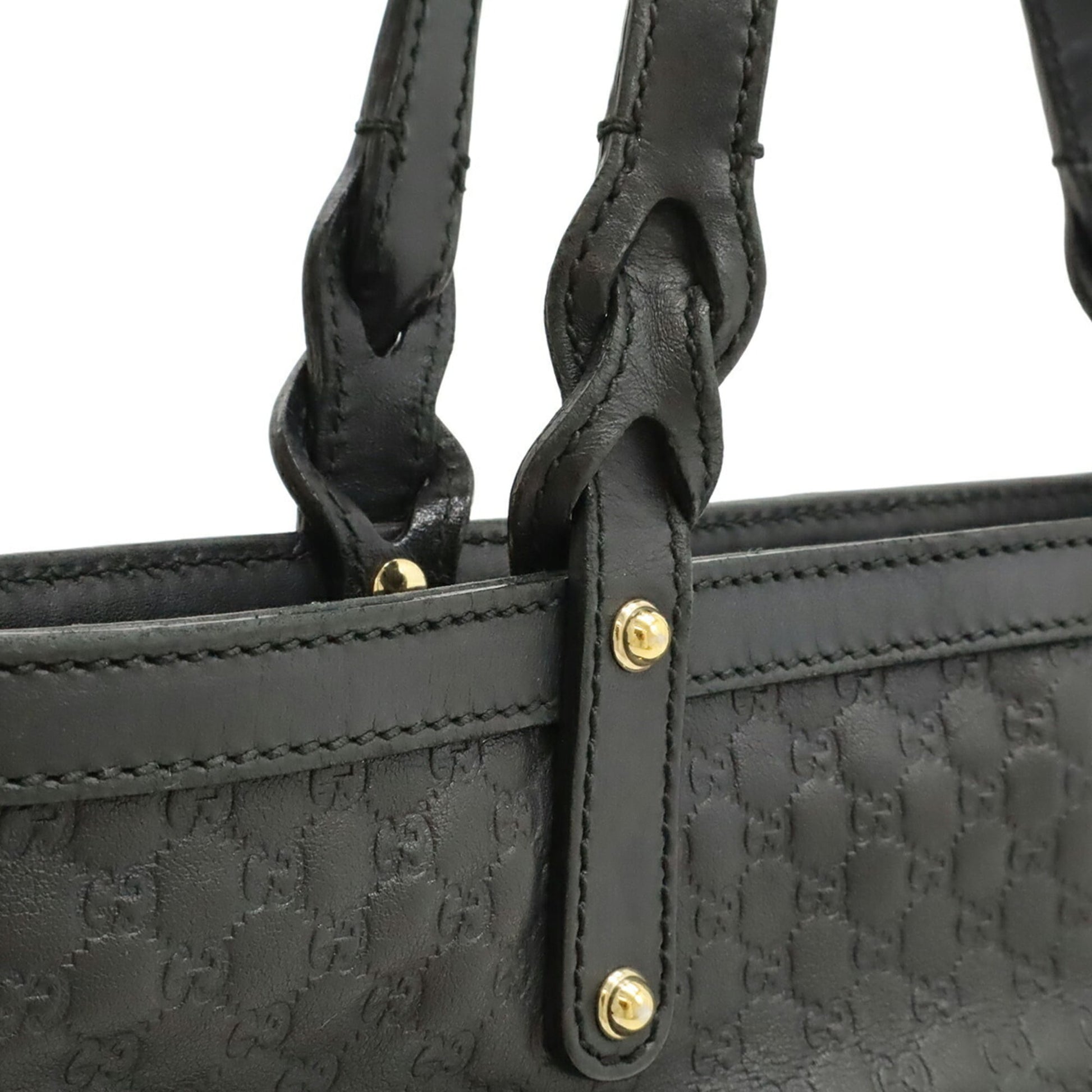 Gucci Black Leather Handbag Tote Bag