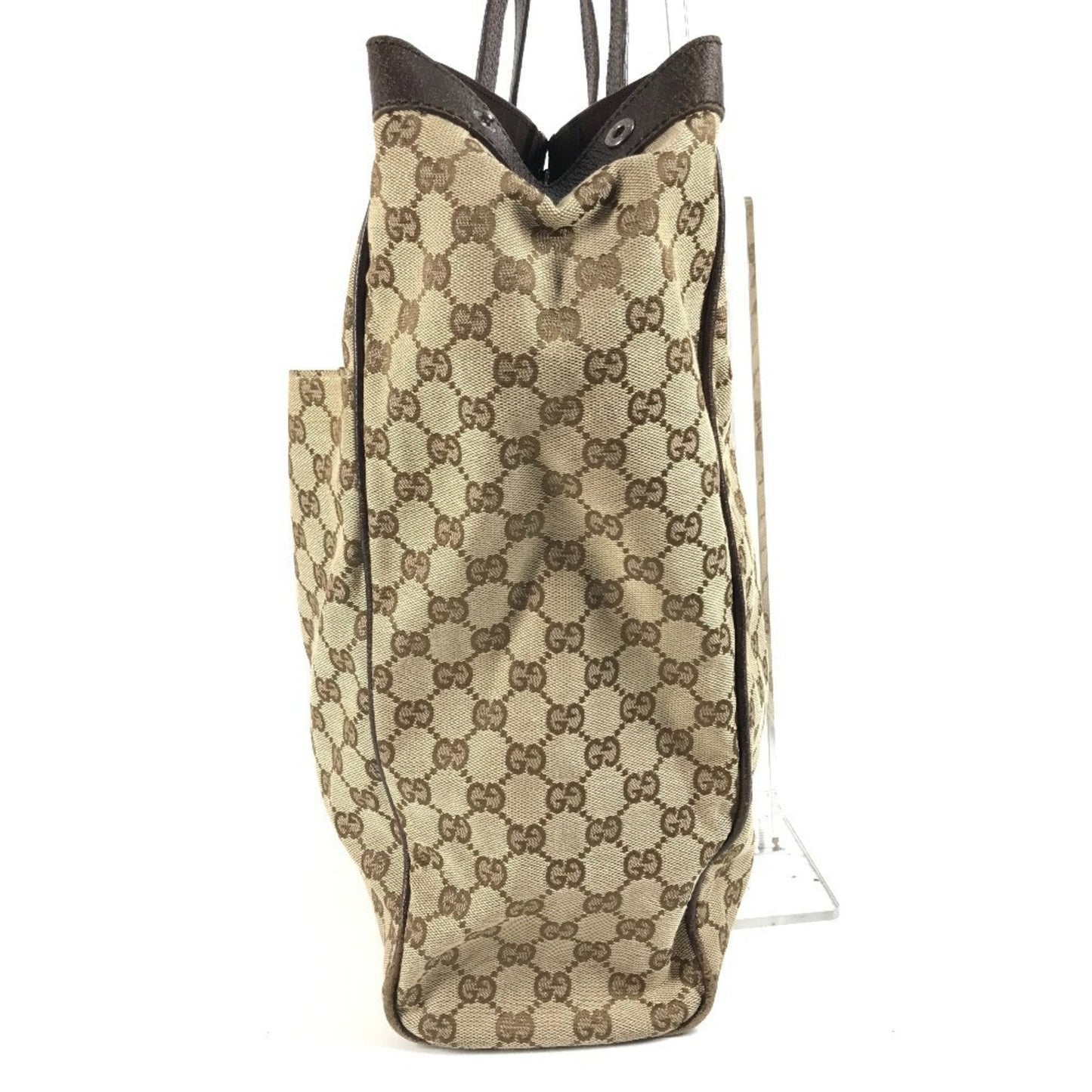Gucci Beige Dark Brown Gg Canvas Shoulder Bag Tote Bag