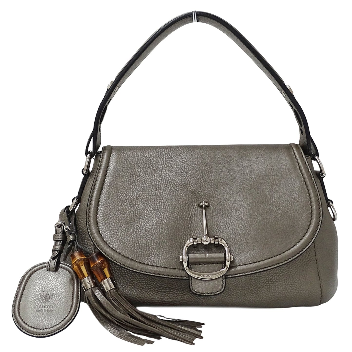 Gucci Bronze Metallic Gray Leather Shoulder Bag