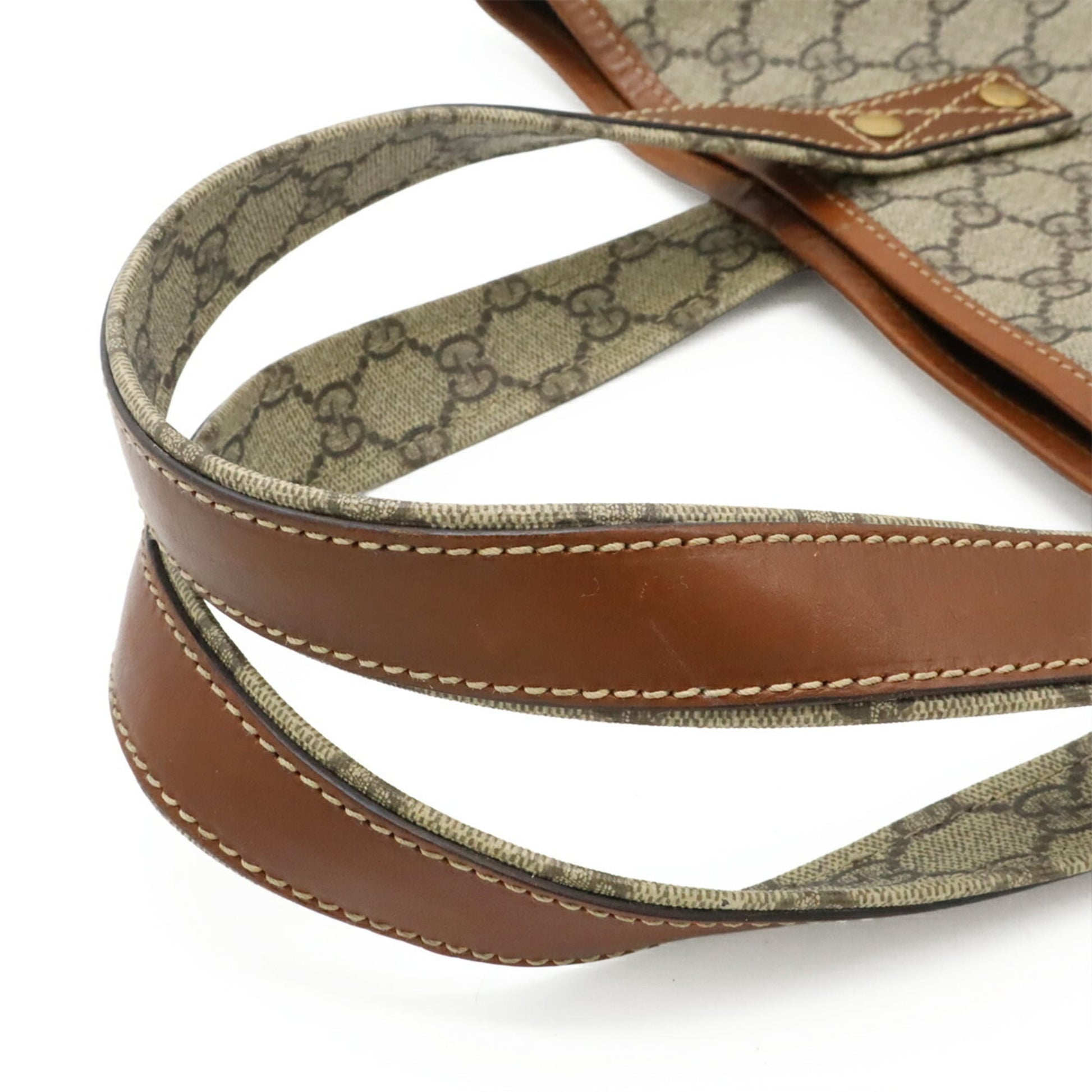 Gucci Beige Brown Gg Supreme Shoulder Bag Tote Bag