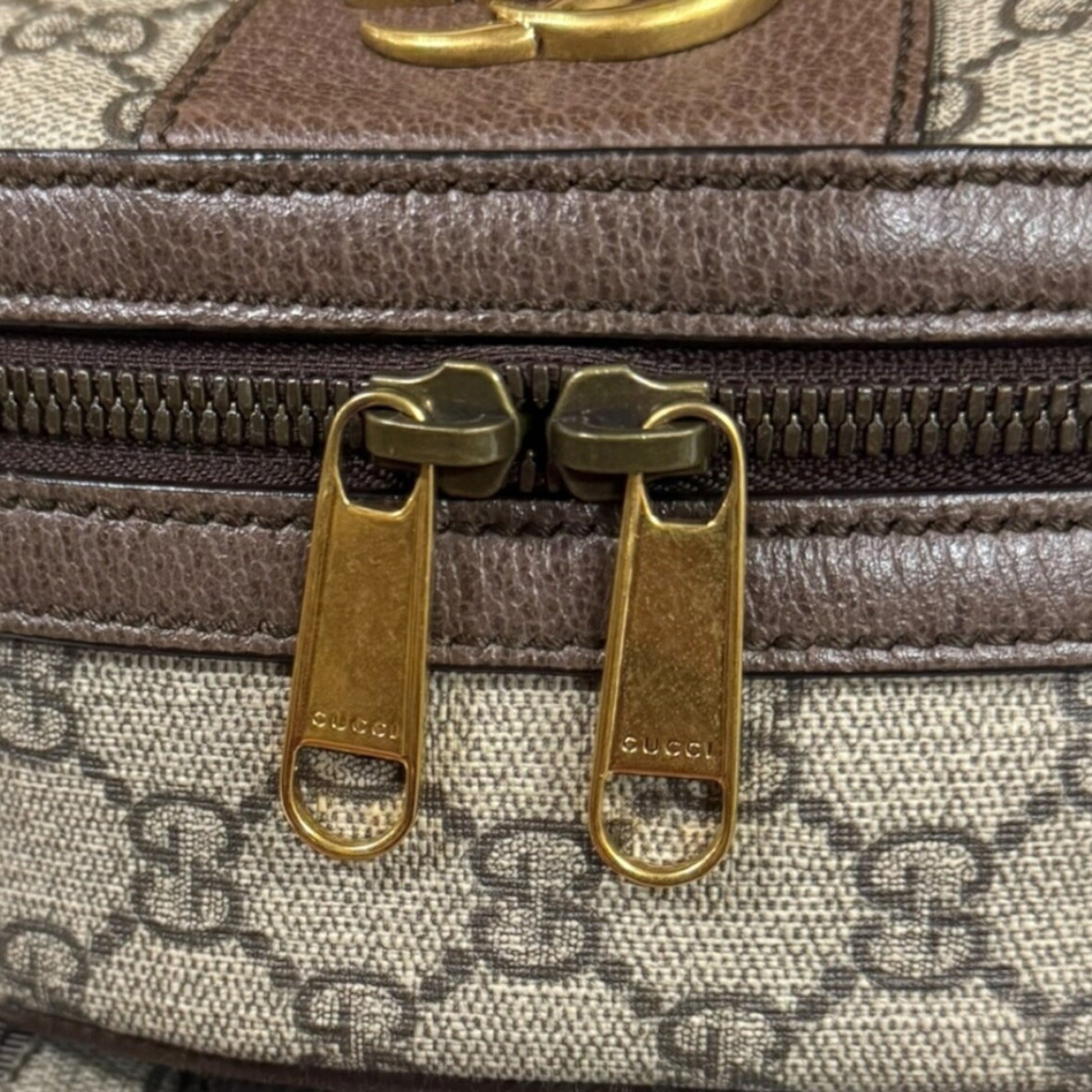 Gucci Beige Brown Gg Supreme Canvas Backpack