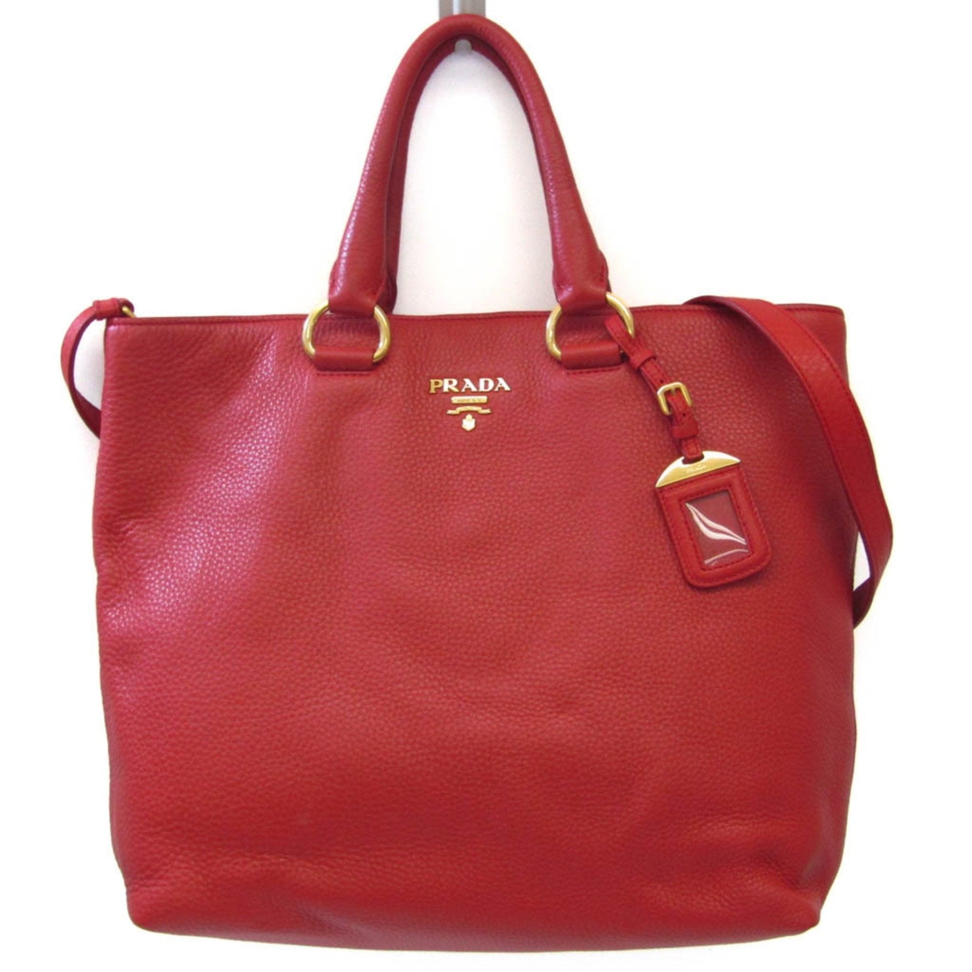 Prada Women Shoulder Bag Tote Bag Color Leather Red
