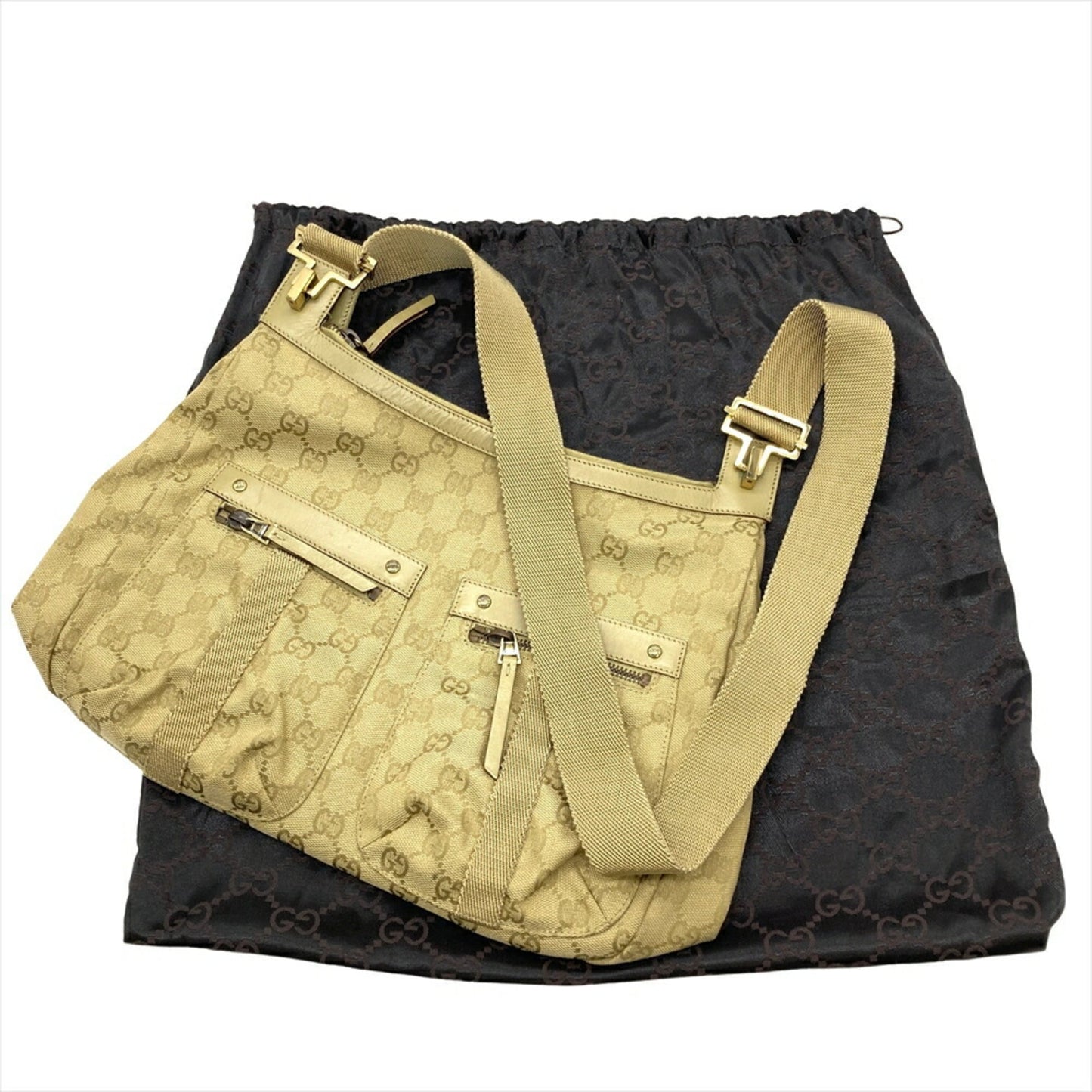 Gucci Gg Canvas Khaki Gg Canvas Shoulder Bag