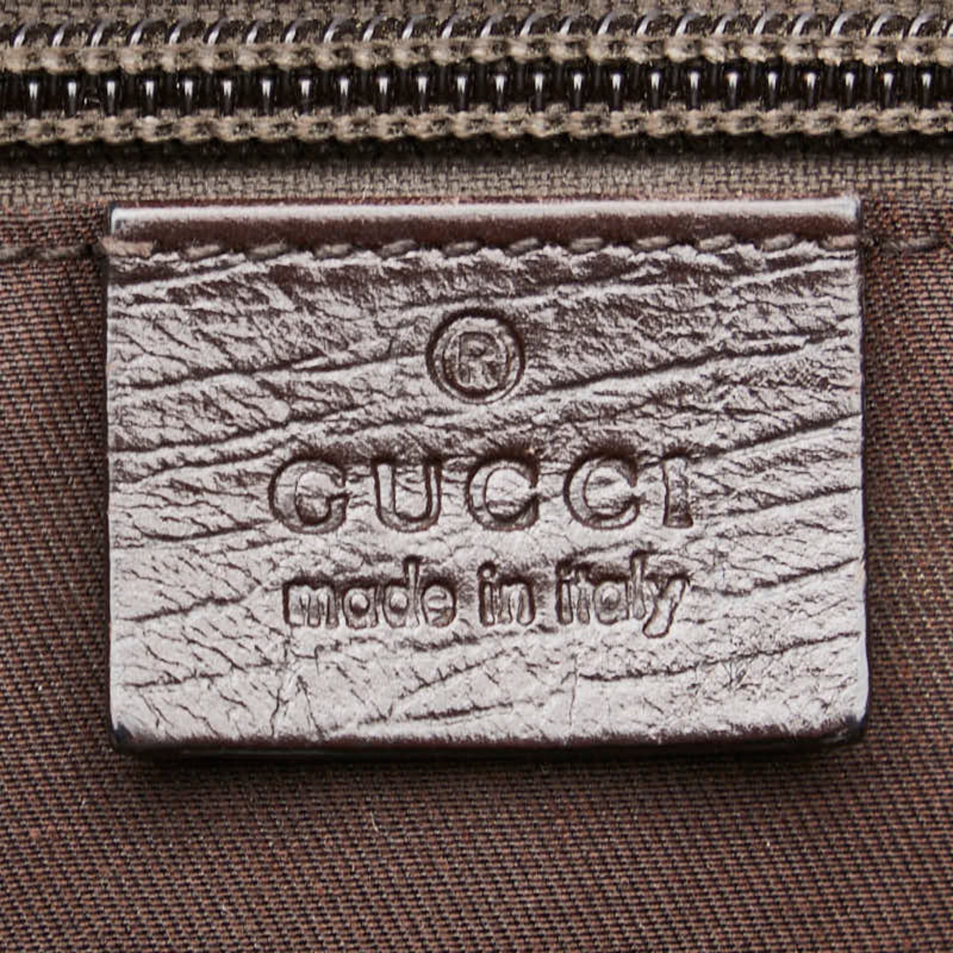 Gucci Beige Brown Pvc Leather Tote Bag