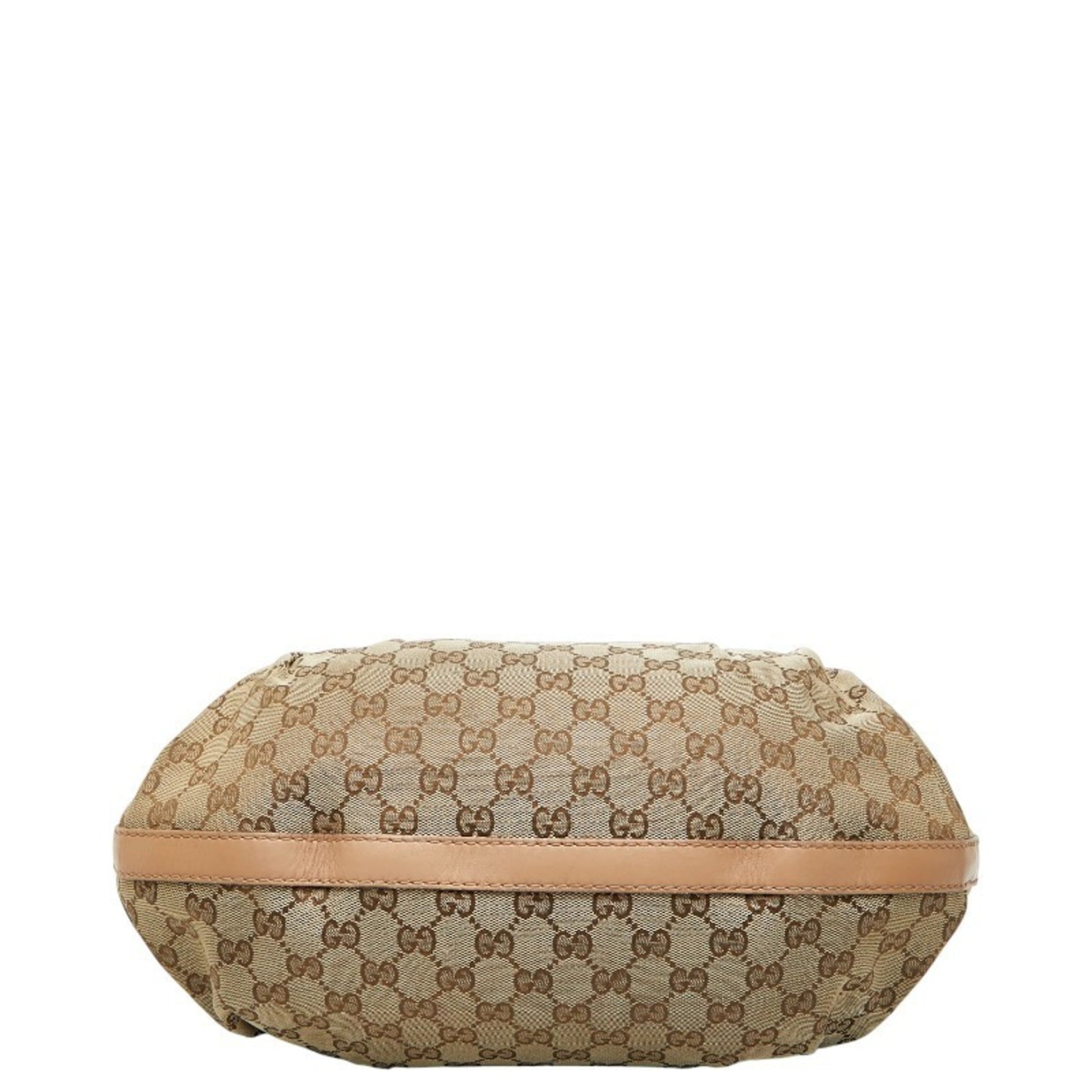 Gucci Beige Pink Canvas Leather Handbag