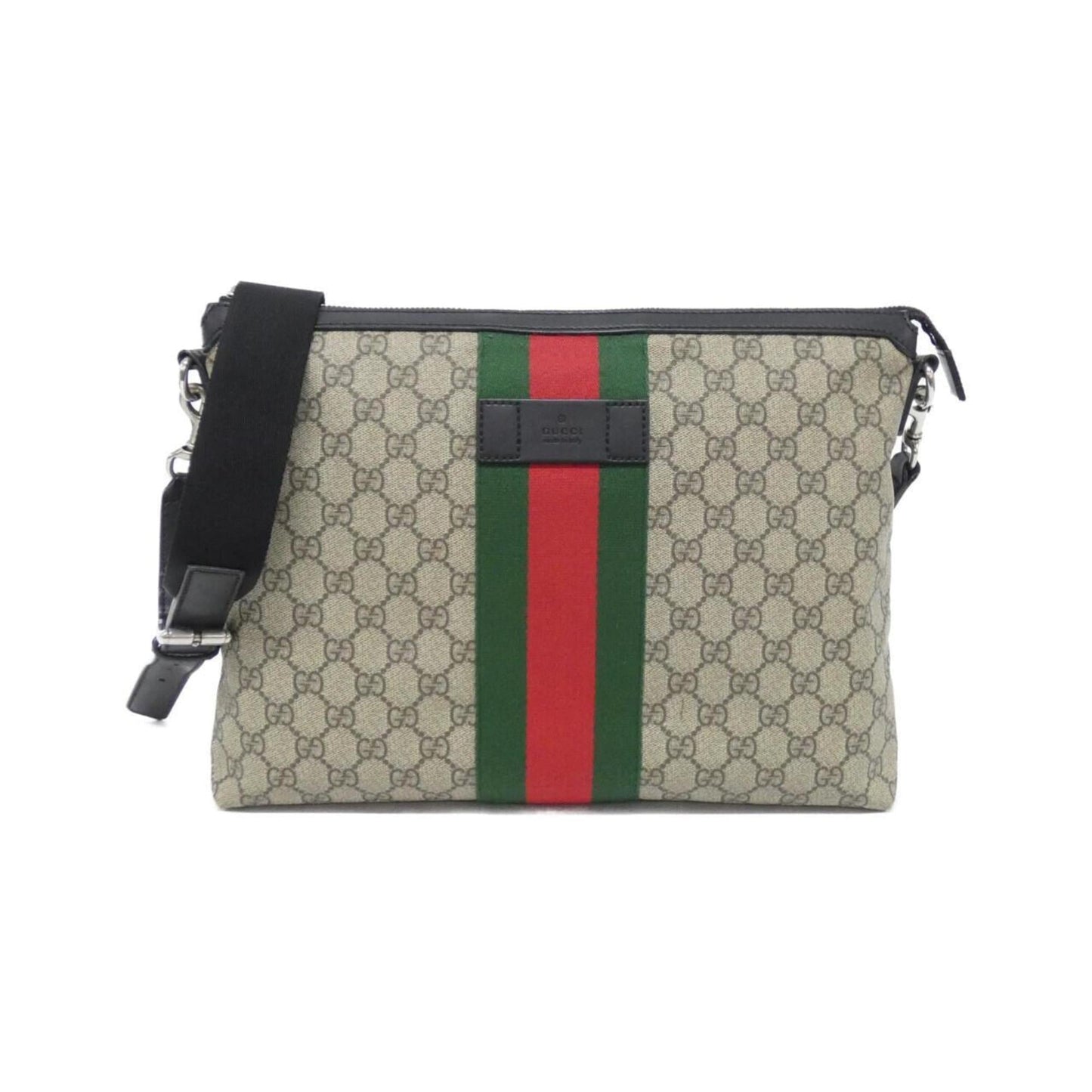 Gucci Beige Black Gg Supreme Shoulder Bag