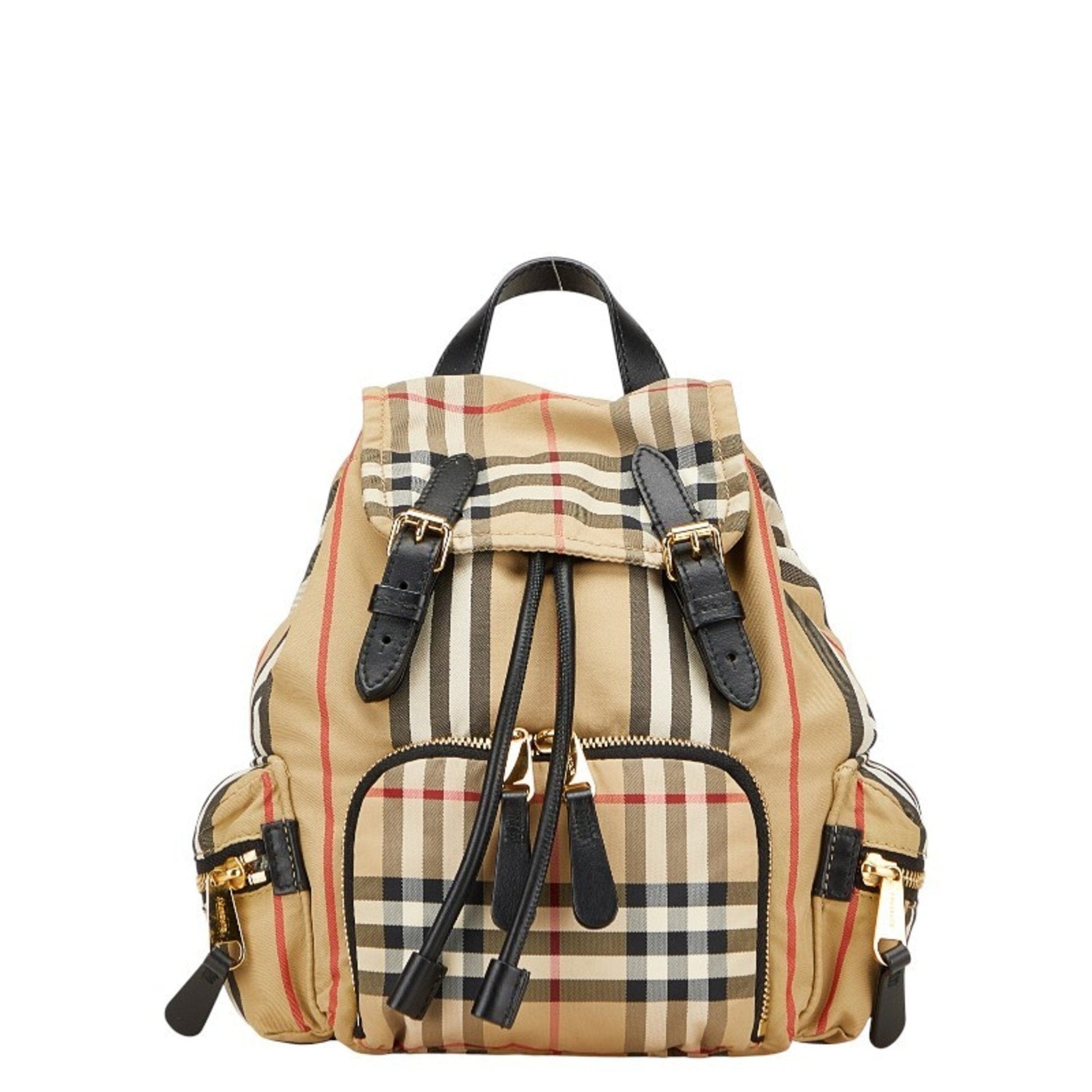 Burberry Backpack Nylon Black Beige