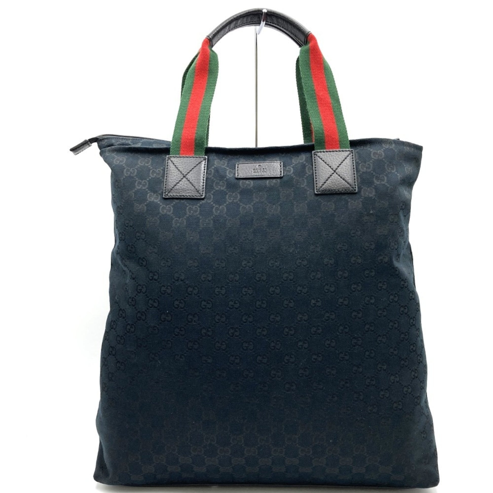 Gucci Sherry Line Black Gg Canvas Handbag