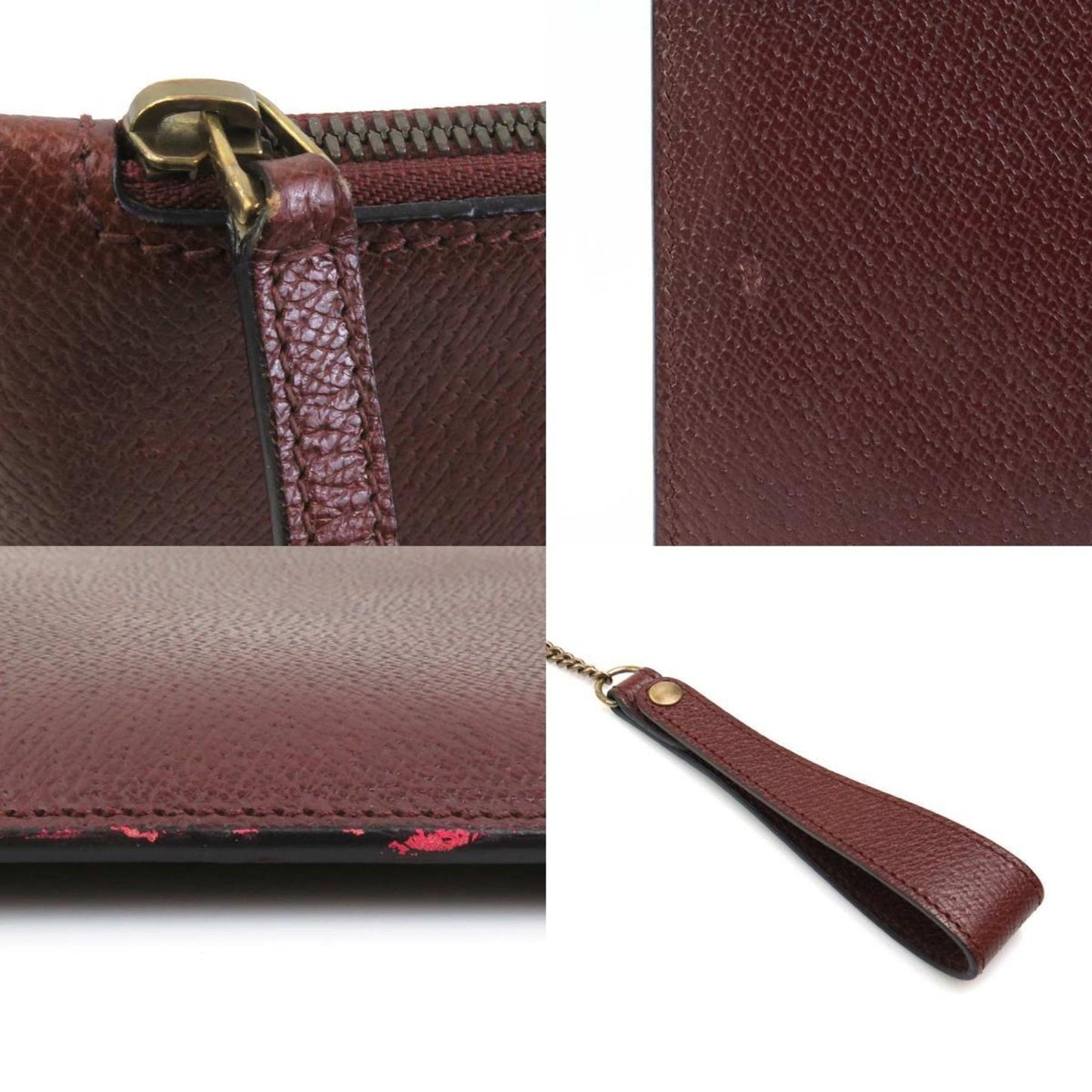 Gucci Bordeaux Leather Clutch Bag